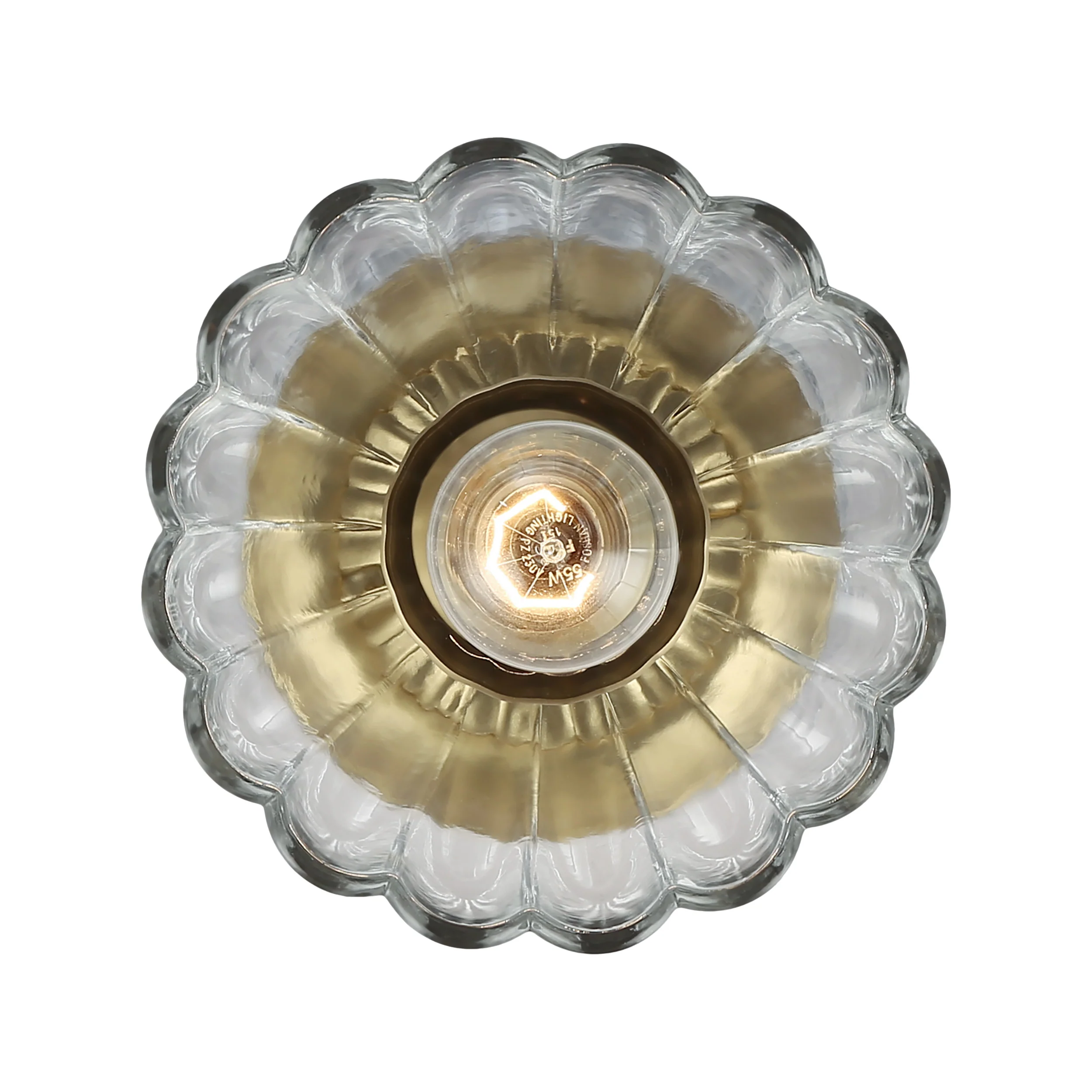 Audra 1-light 7in Semi-Flush Mount in Brushed Champagne Brass - Image 3