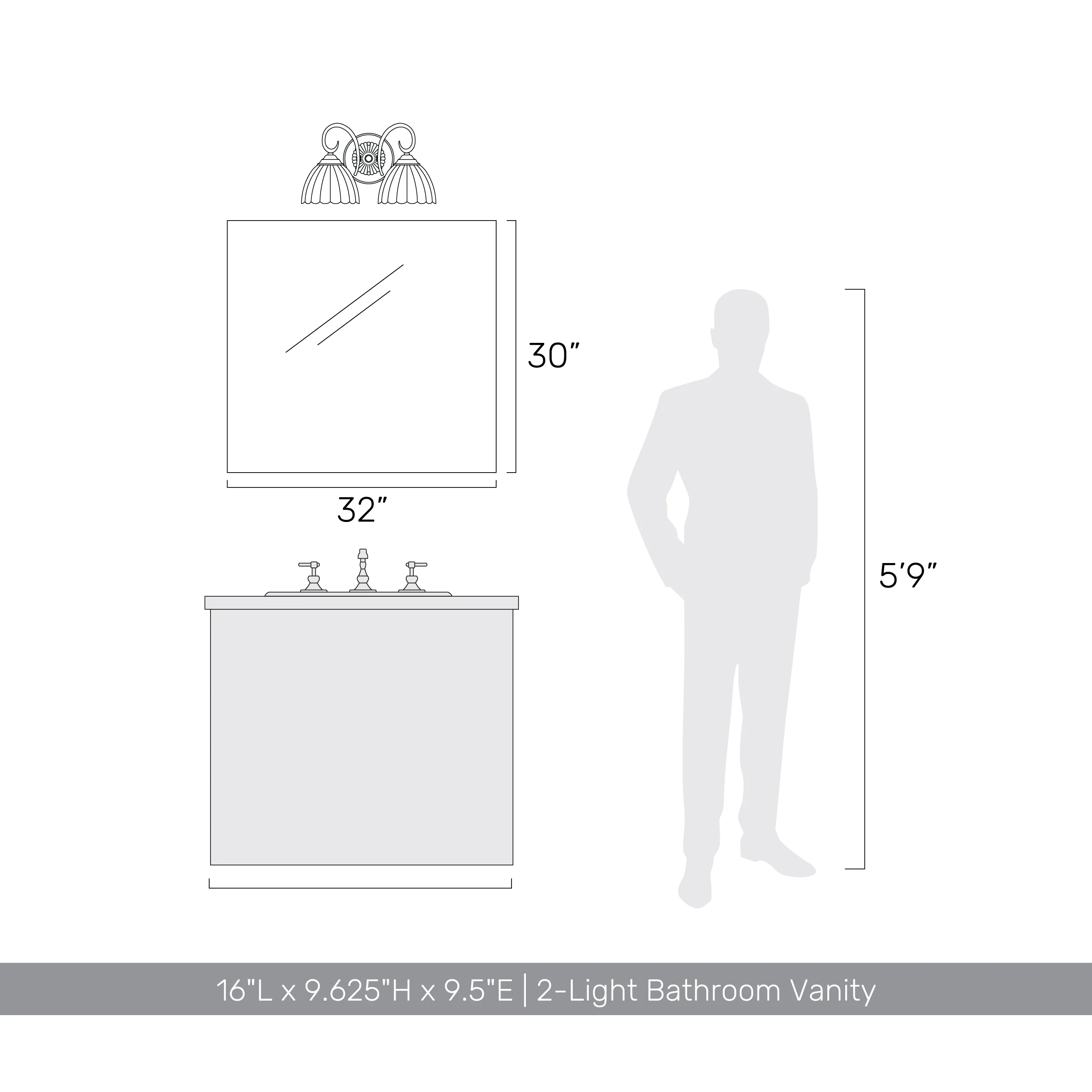 Audra 2-light Vanity in Matte Black - Image 6
