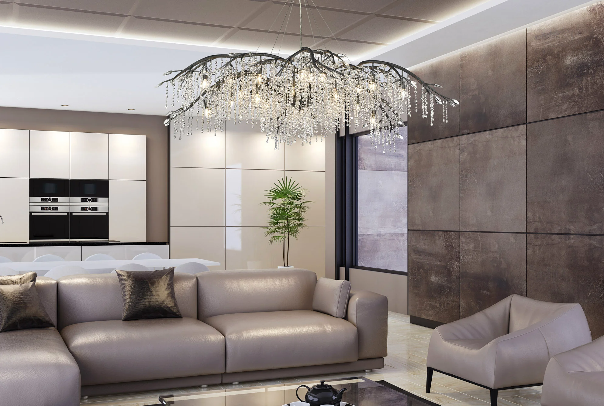 Autumn Twilight 24-light Chandelier in Black Iron - Image 5