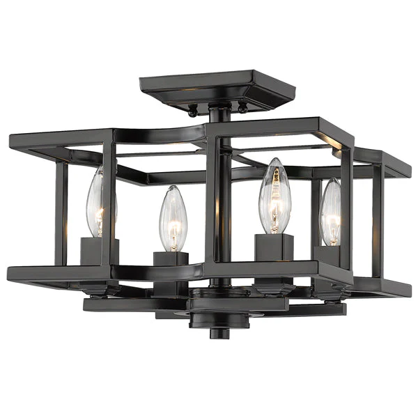 Bellare 4-light Semi-Flush Mount in Matte Black