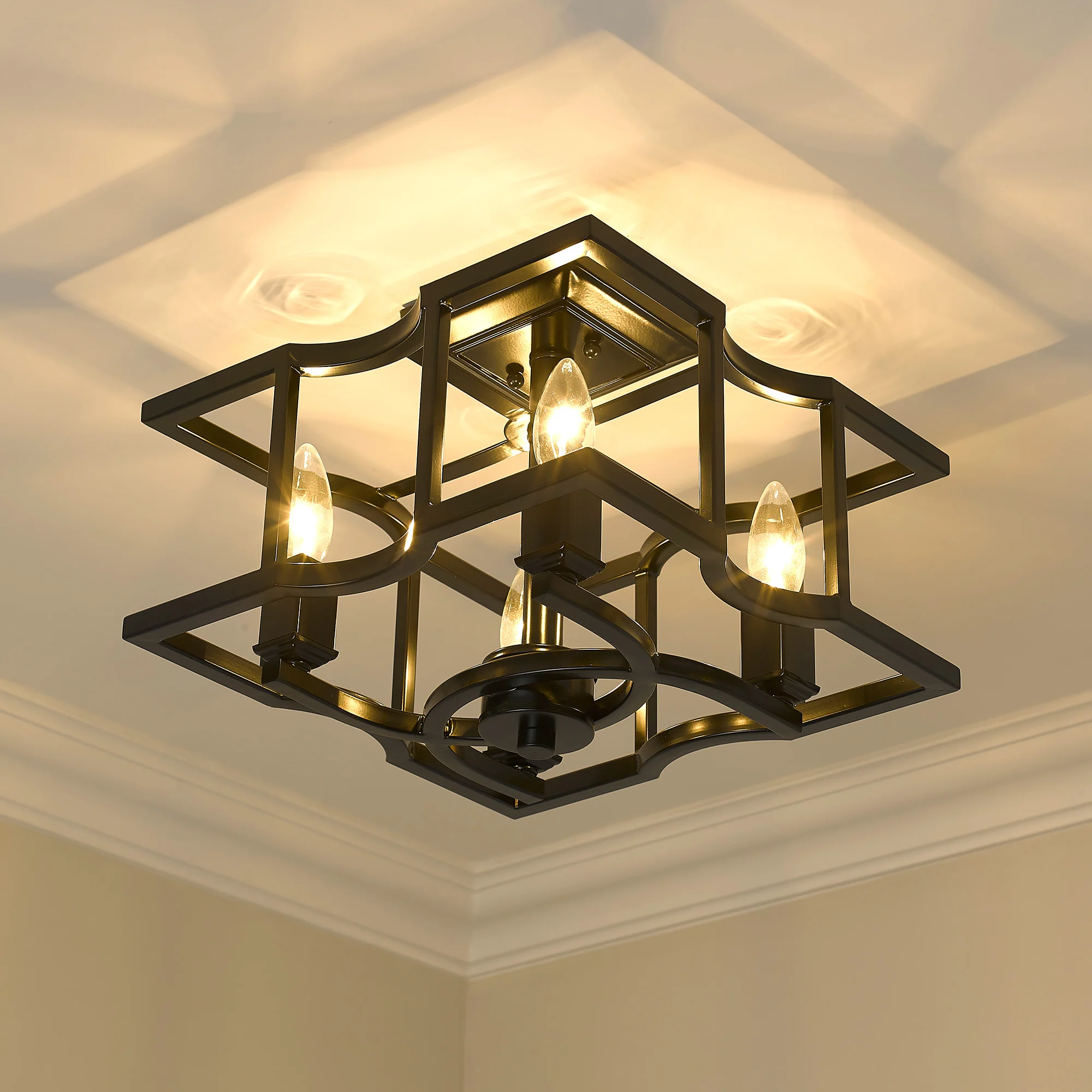 Bellare 4-light Semi-Flush Mount in Matte Black - Image 5