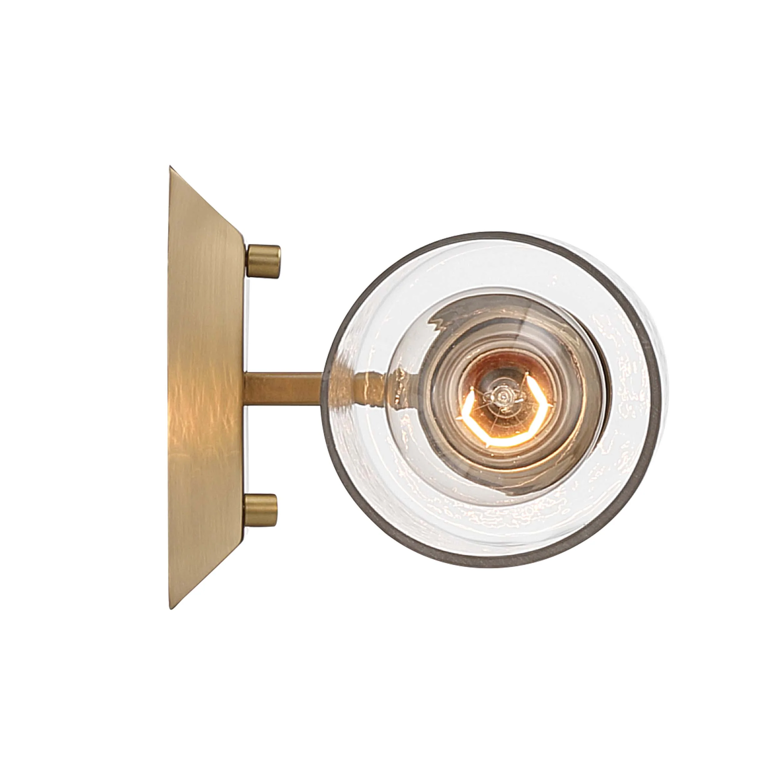 Brilia 1-light Wall Sconce Vanity in Brushed Champagne Brass with Hammered Water Glass - Image 5