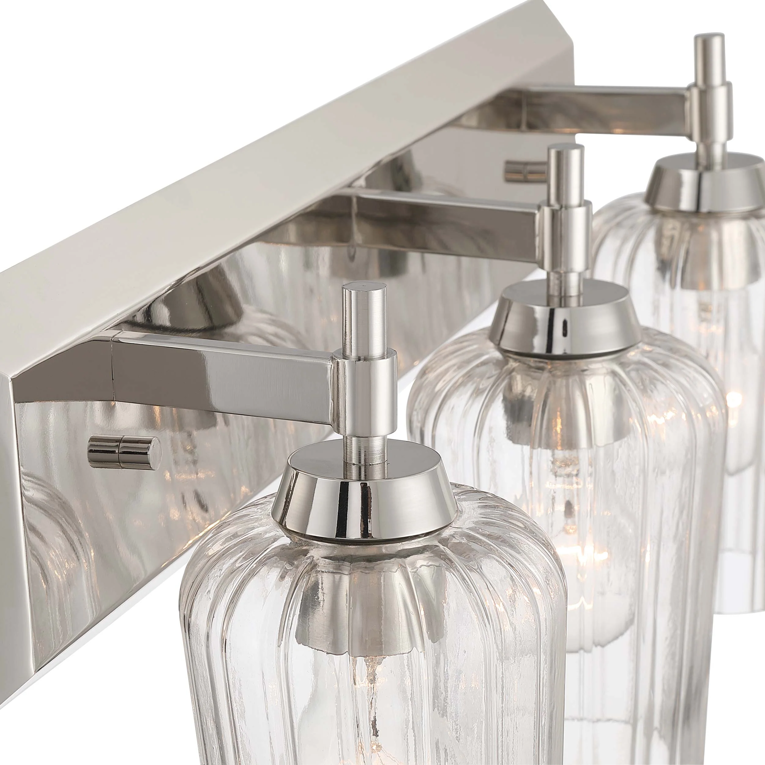 Brilia 3-light Vanity in Polished Nickel with Fluted Glass - Image 8