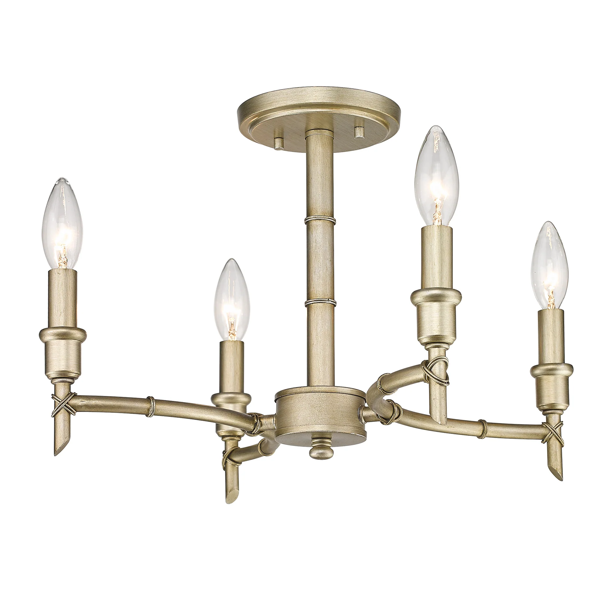 Cambay 4-light Semi-Flush Mount in White Gold