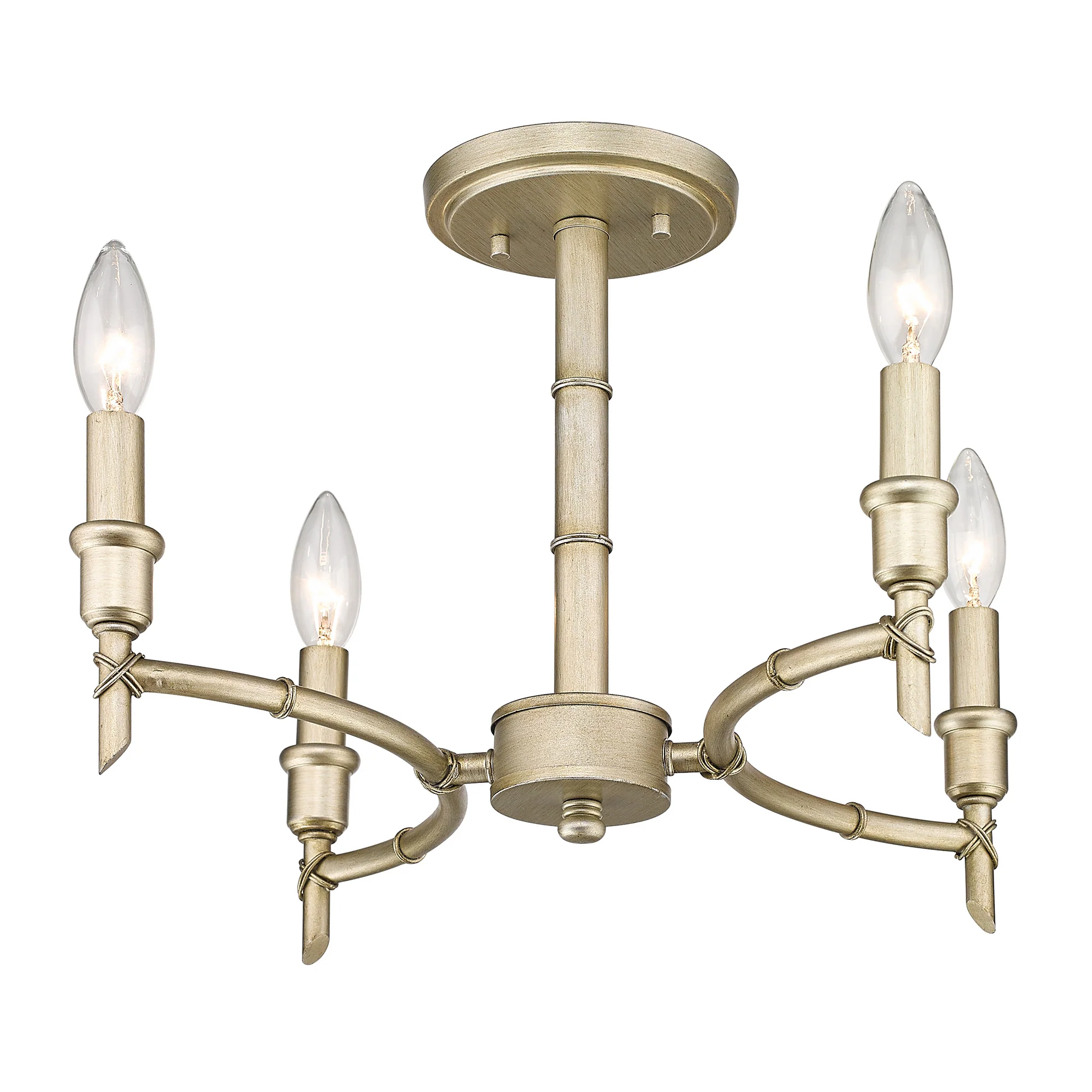 Cambay 4-light Semi-Flush Mount in White Gold - Image 3