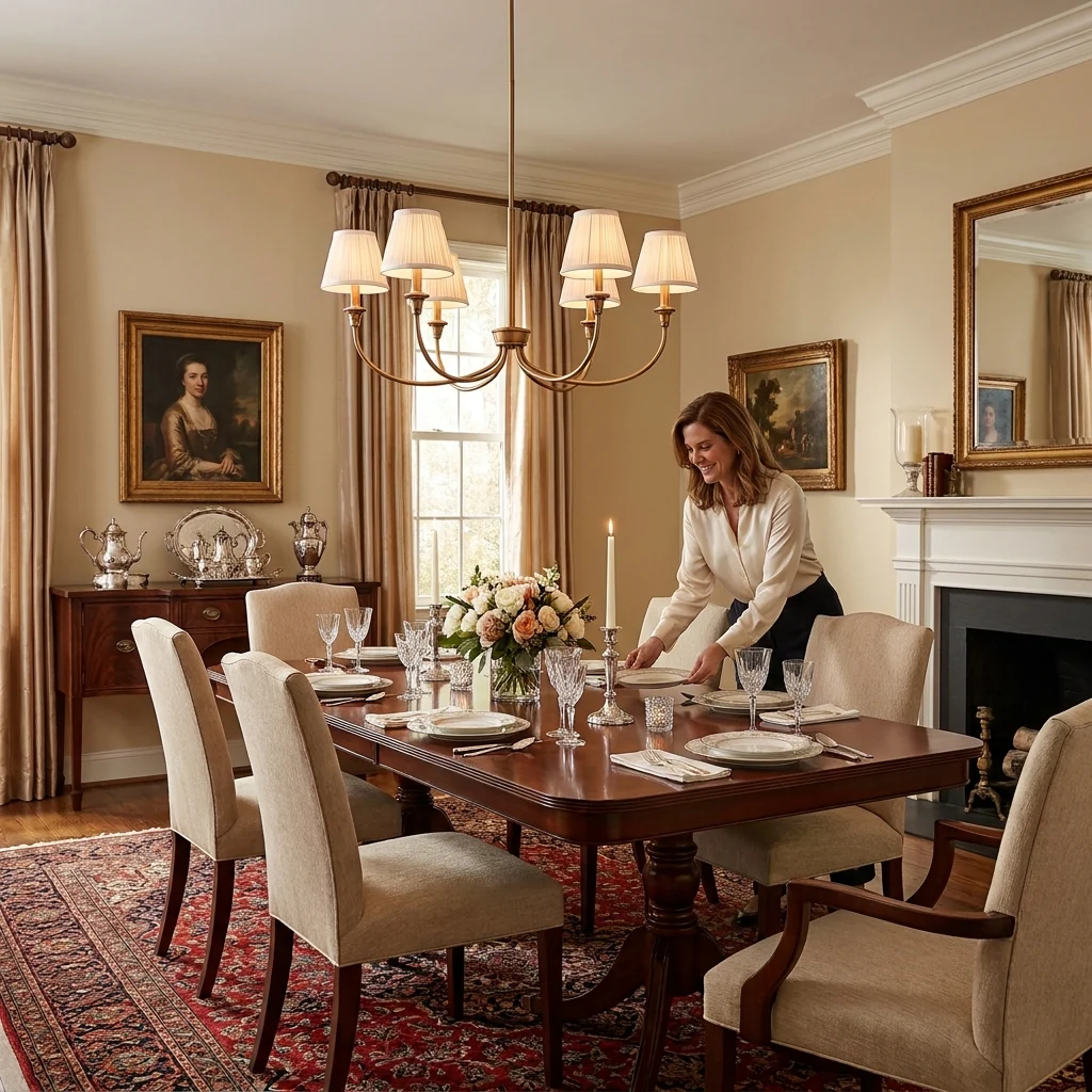 Cambria 6-Light Chandelier in Brushed Champagne Brass & Gathered White Shade - Image 8