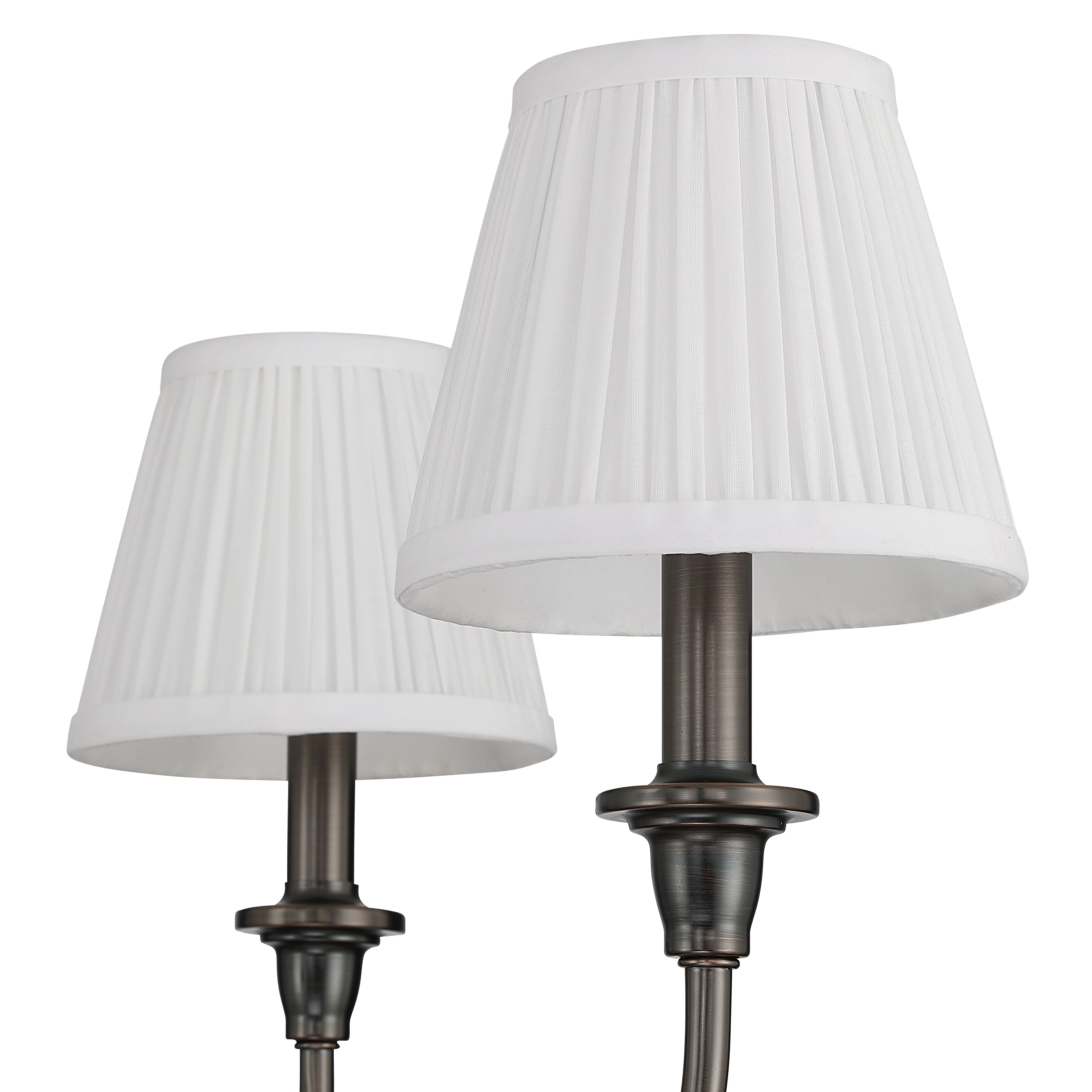 Cambria 6-light Chandelier in Oil Rubbed Bronze & Gathered White Shades - Image 7