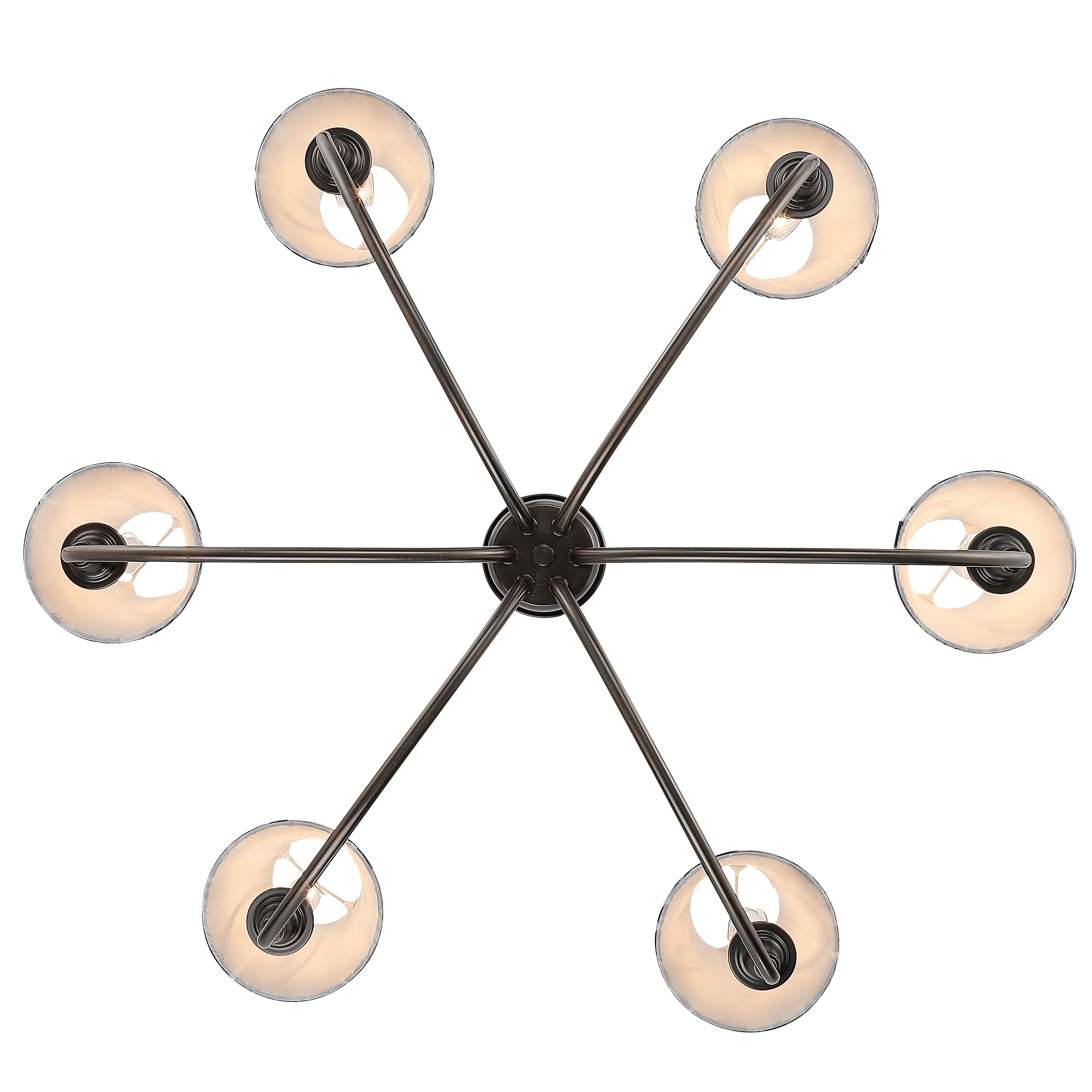 Cambria 6-light Chandelier in Oil Rubbed Bronze with Blue Poppy Shades - Image 5