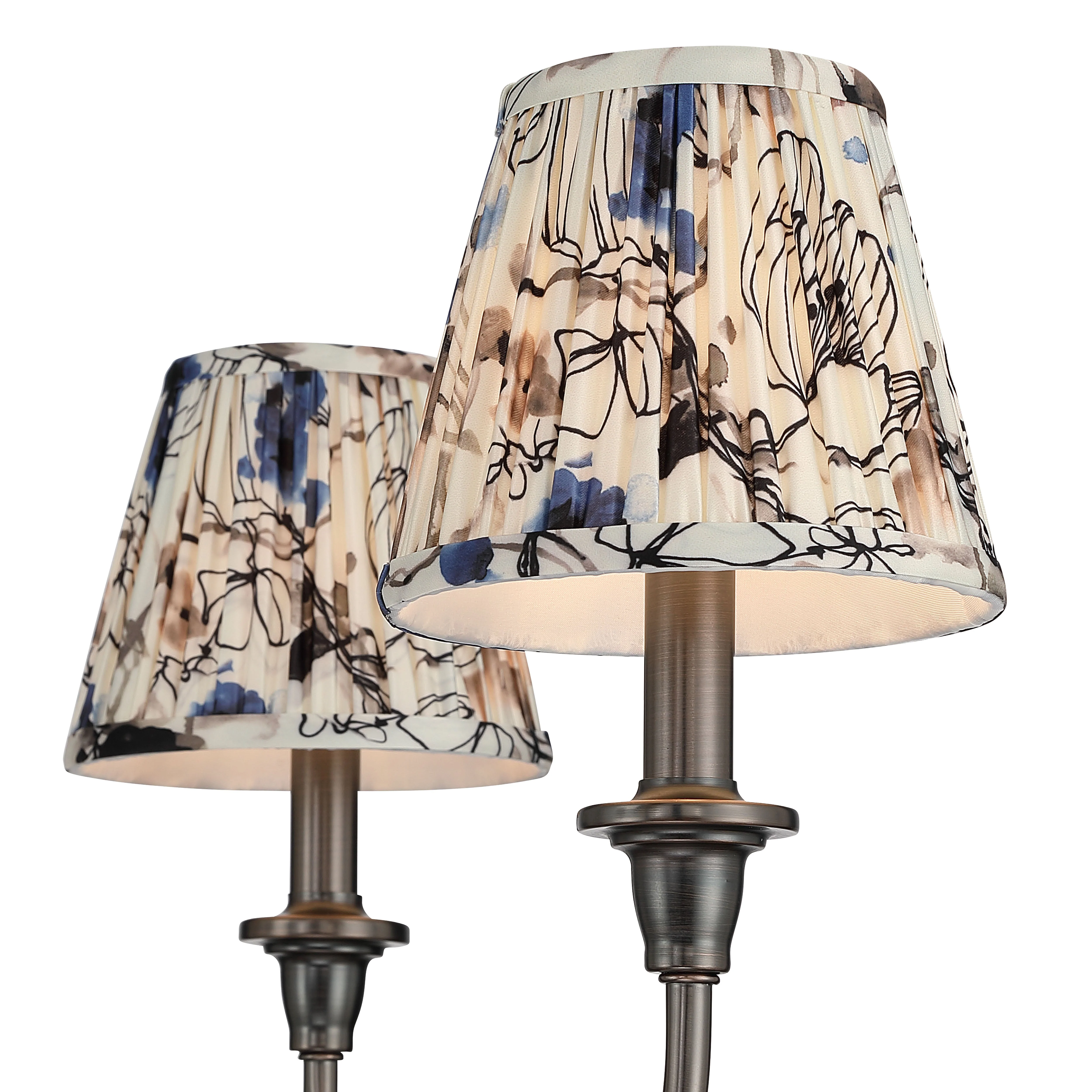 Cambria 6-light Chandelier in Oil Rubbed Bronze with Blue Poppy Shades - Image 6