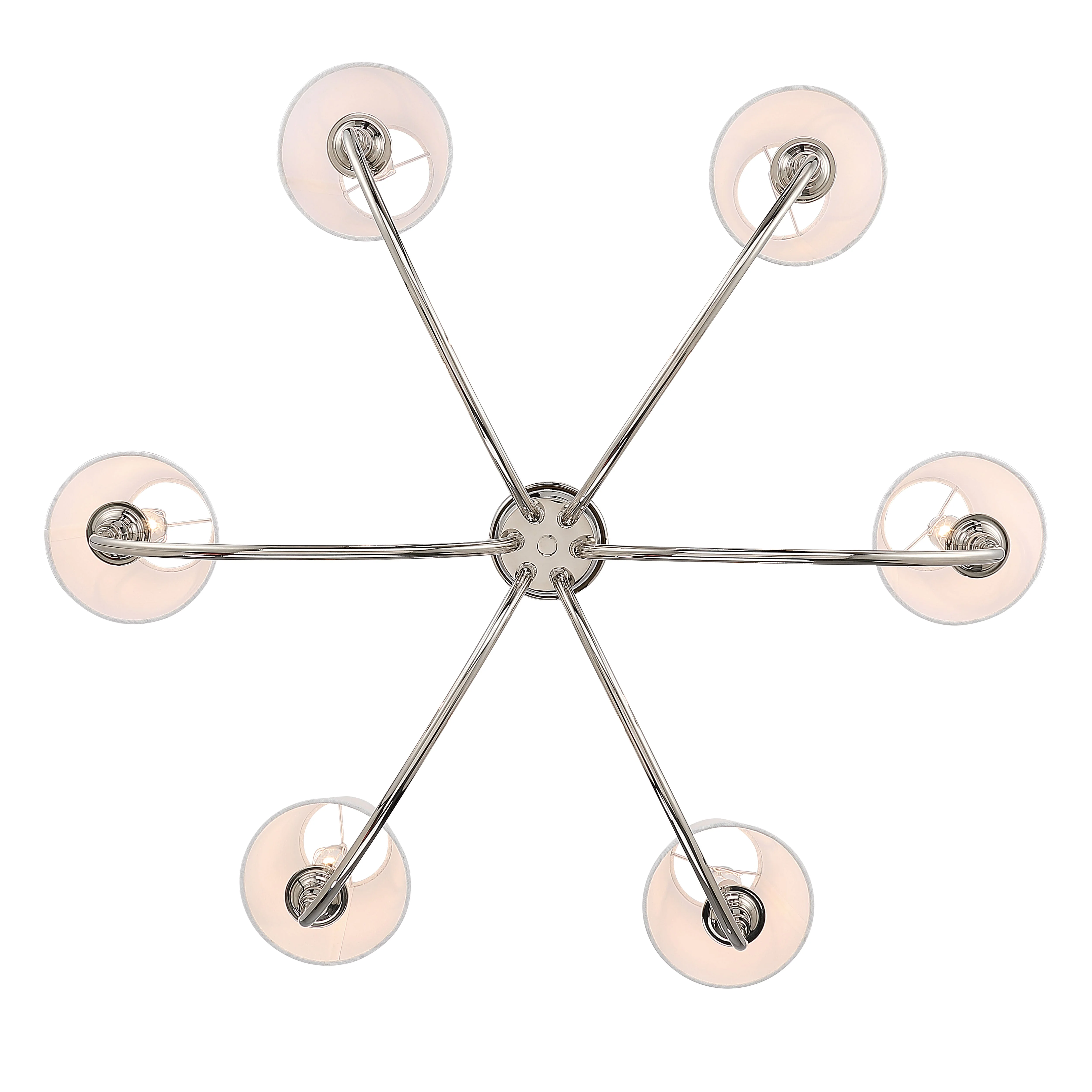 Cambria 6-light Chandelier in Polished Nickel with White Shades - Image 5