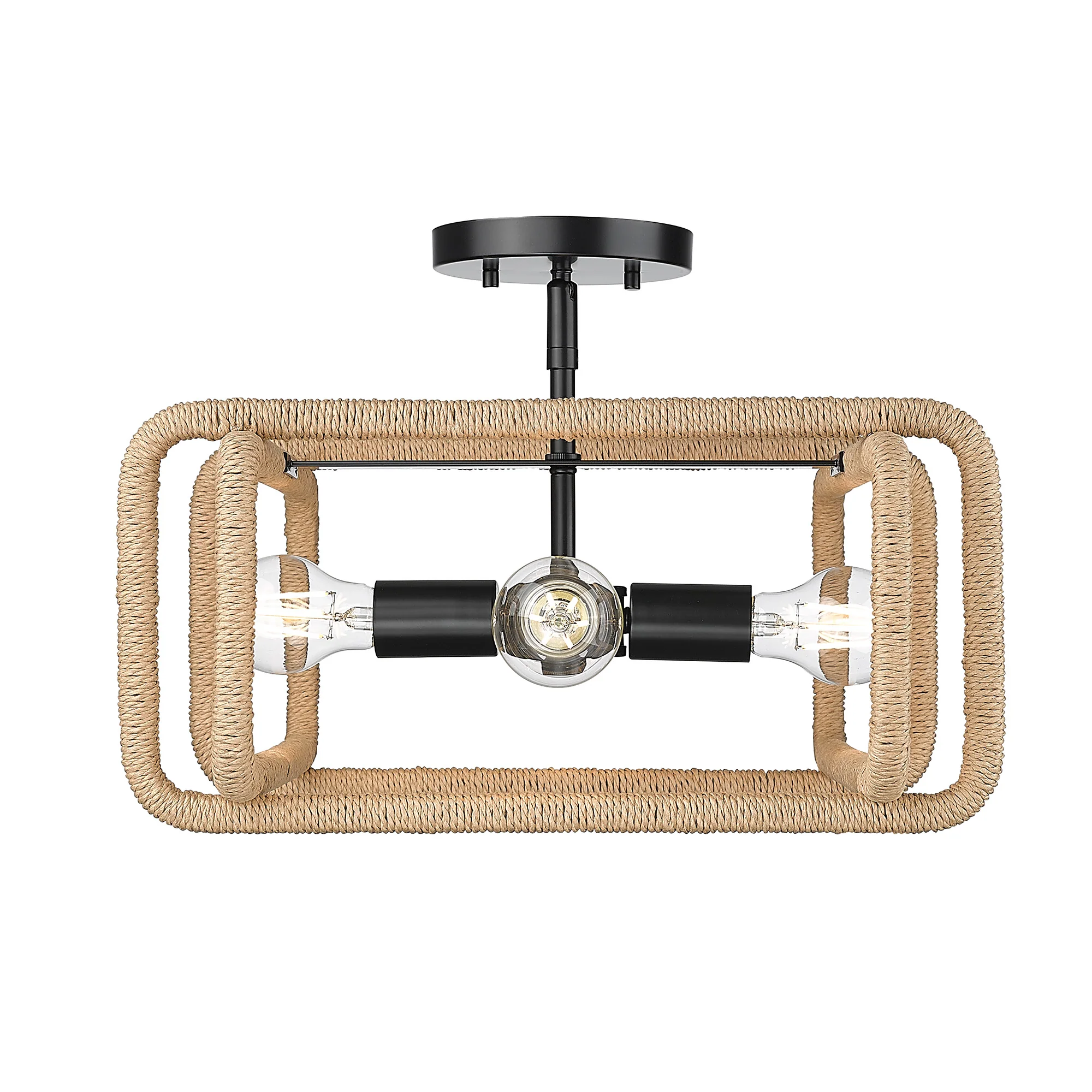 Camden 4-light Semi-Flush Mount in Matte Black - Image 3