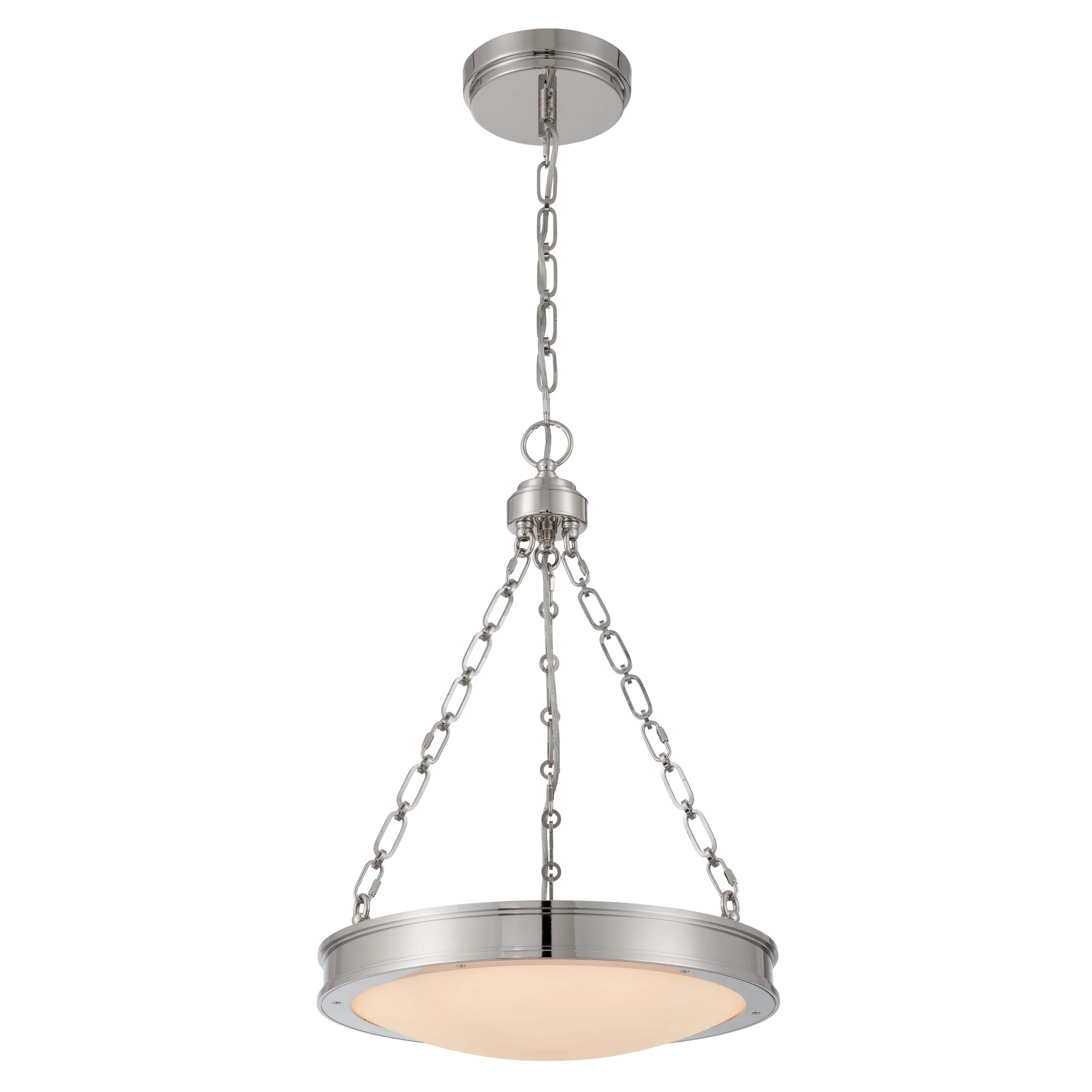 Cameron Integrated LED 17in Pendant in Polished Nickel with Etched Glass - Image 3
