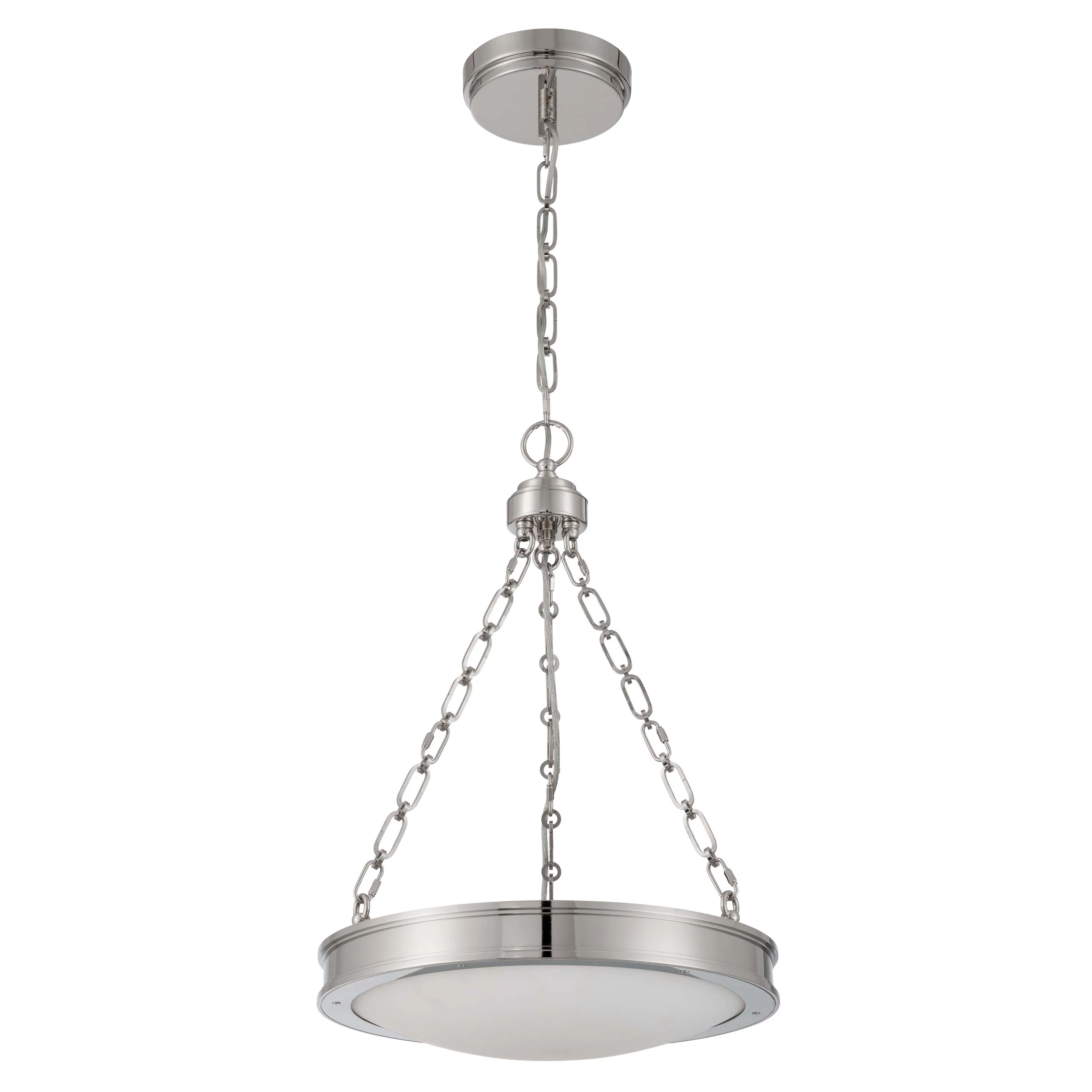 Cameron Integrated LED 17in Pendant in Polished Nickel with Etched Glass - Image 4
