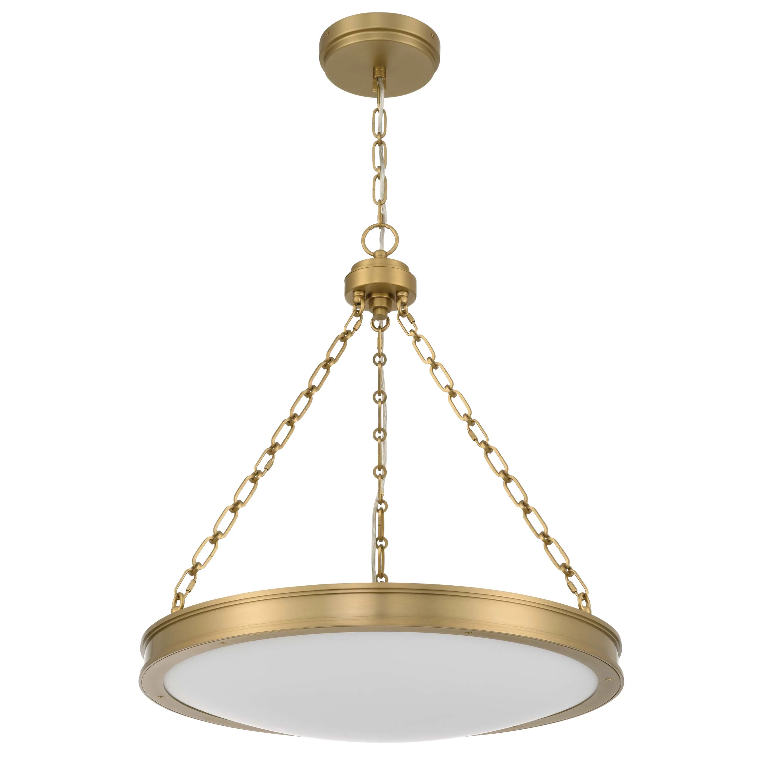 Cameron Integrated LED 24in Pendant in Brushed Champagne Brass with Etched Glass - Image 4