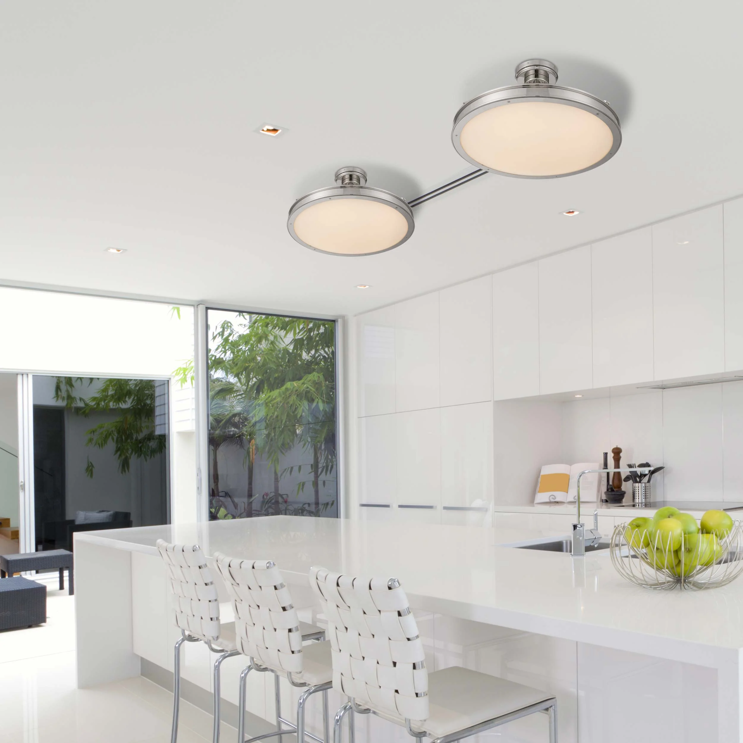 Cameron LED 24in Semi-Flush Mount Polished Nickel &h Etched Glass - Image 6