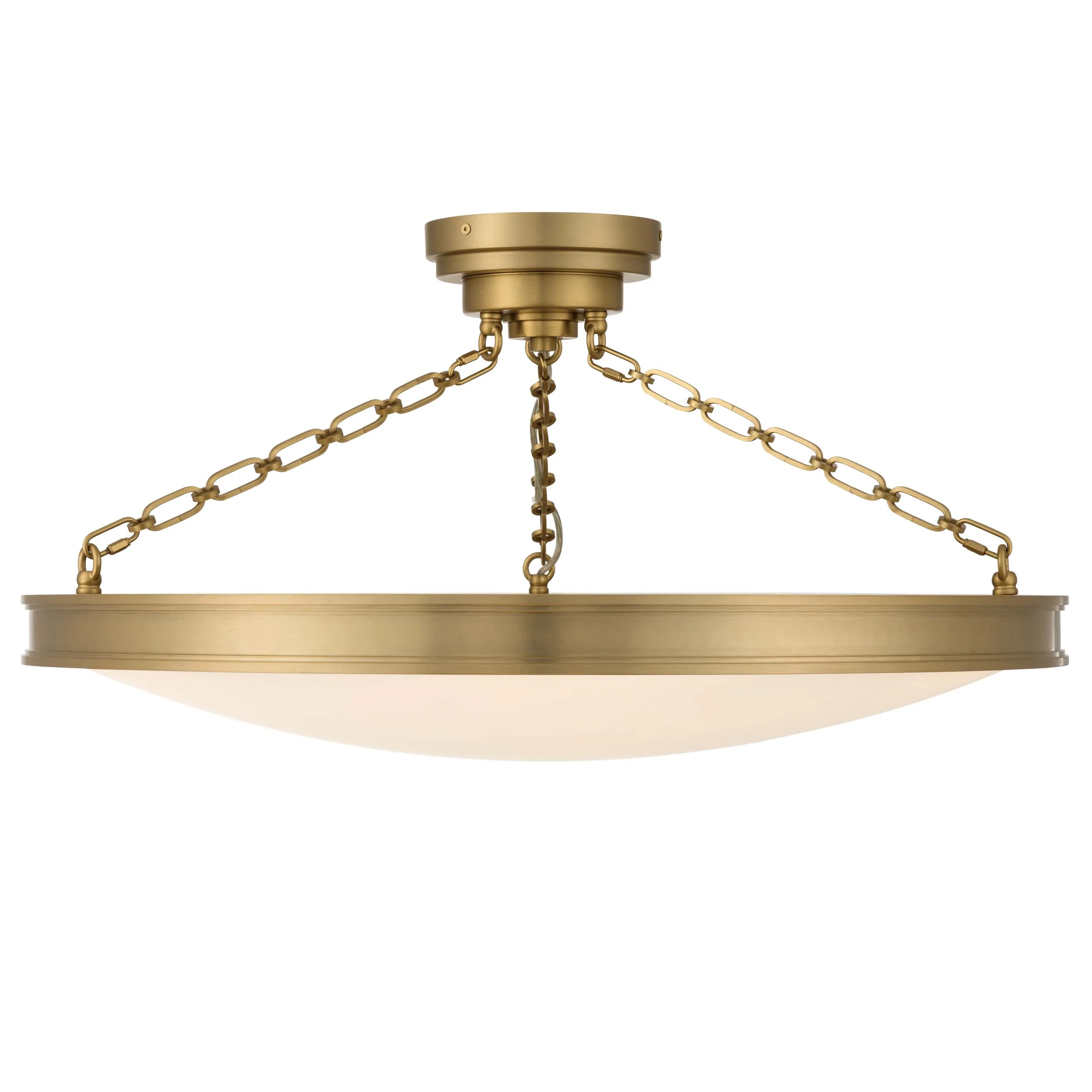 Cameron LED 30in Semi-Flush Brushed Champagne Brass & Etched Glass - Image 6