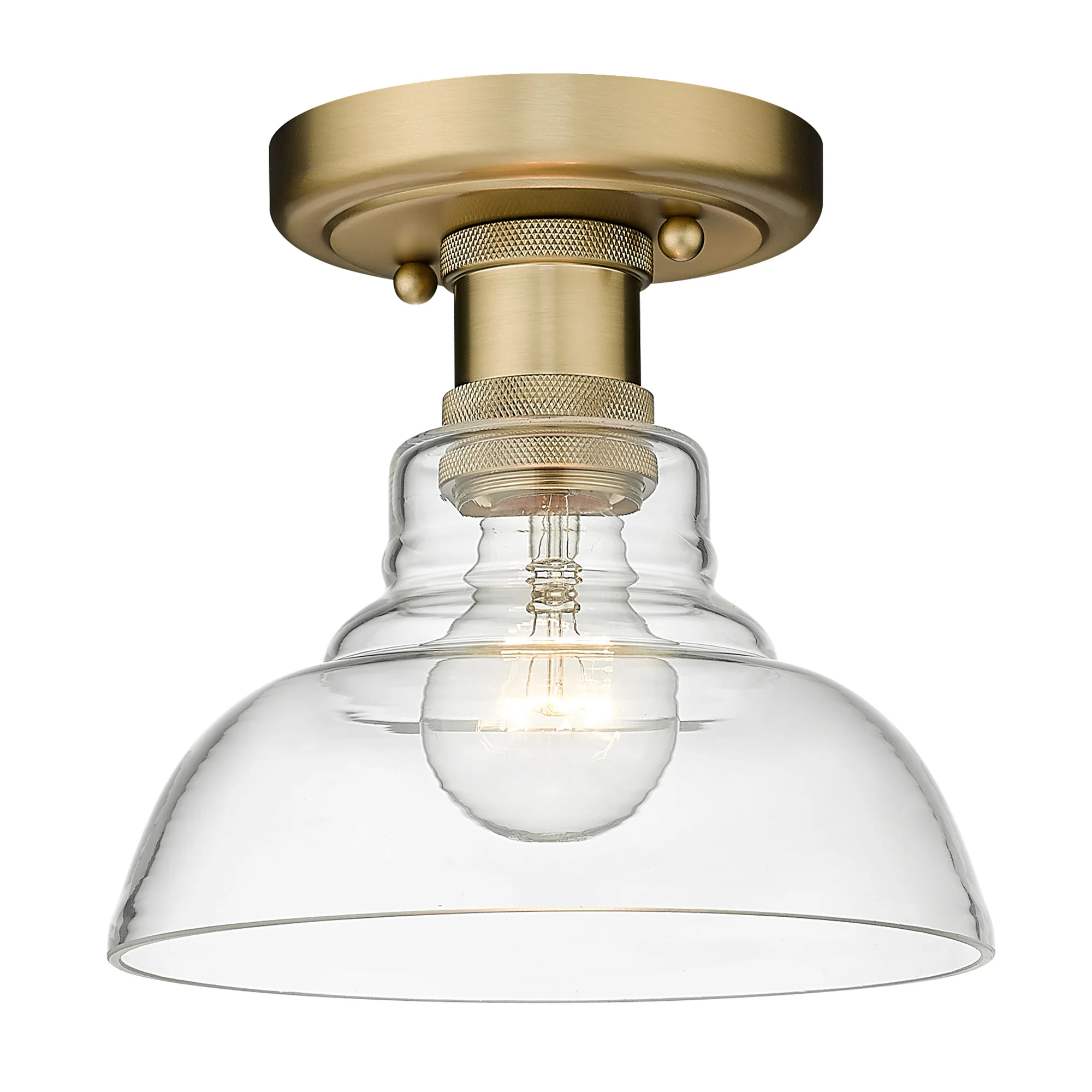 Carver 1-light Flush Mount in Brushed Champagne Brass