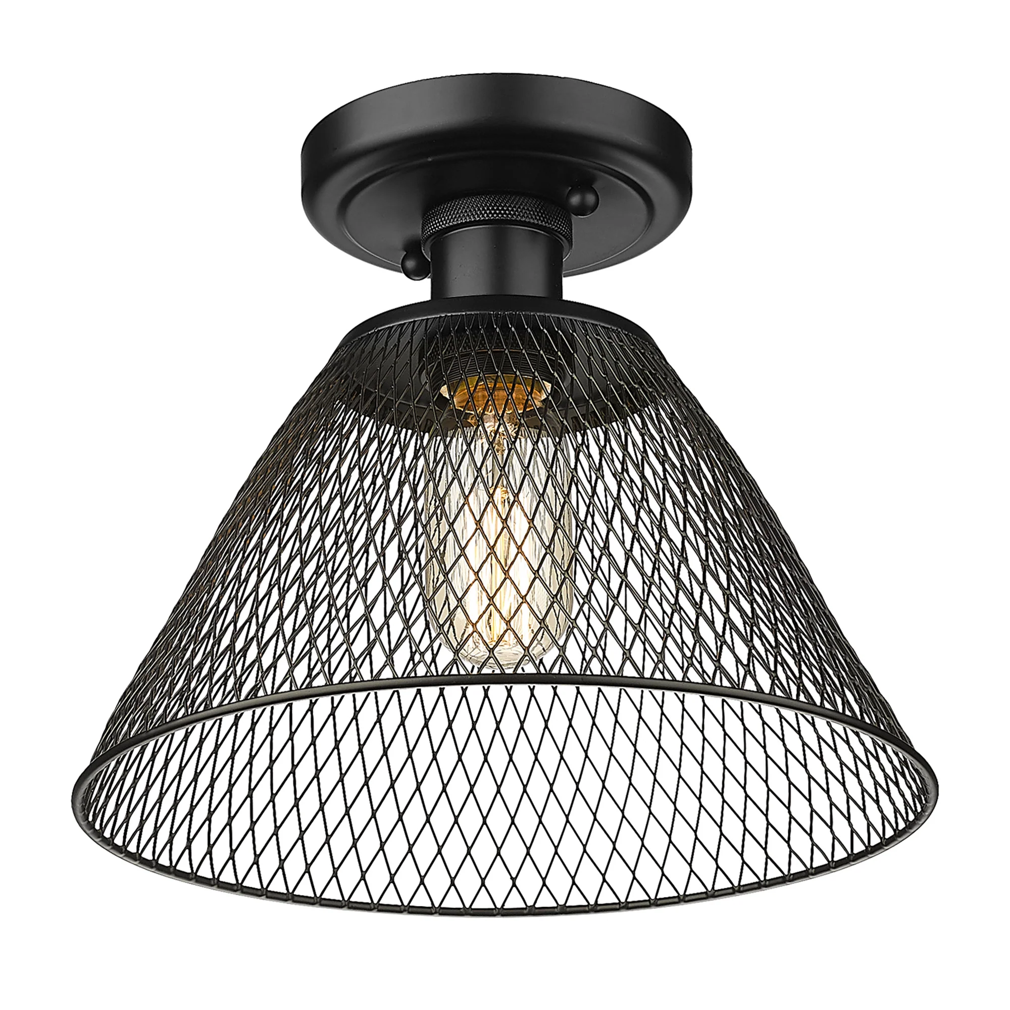 Carver 1-light Semi-Flush Mount in Matte Black - Image 2