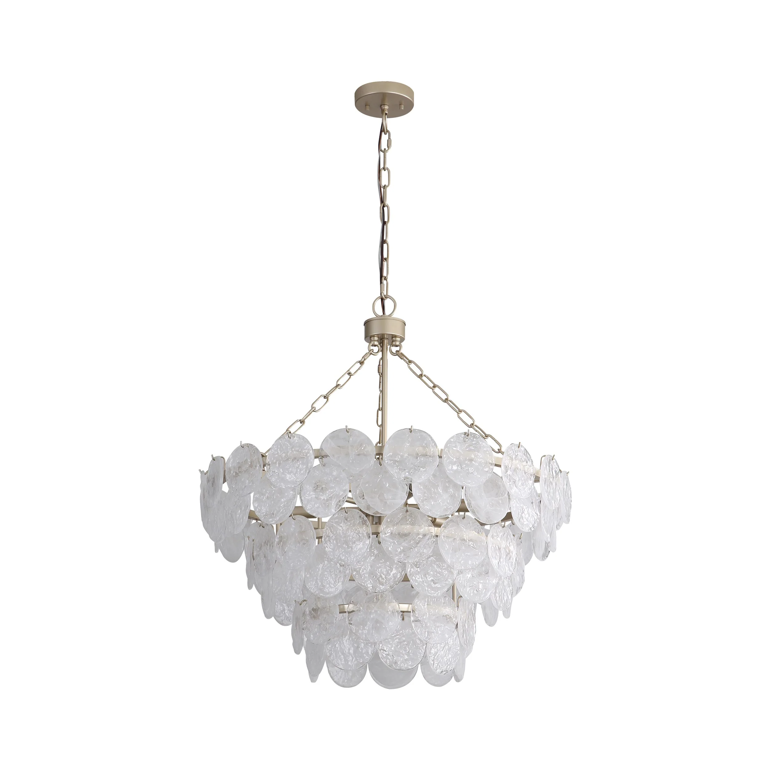 Cascada 11-light Pendant in Aegean Silver and Cirrus Cloud Glass - Image 4