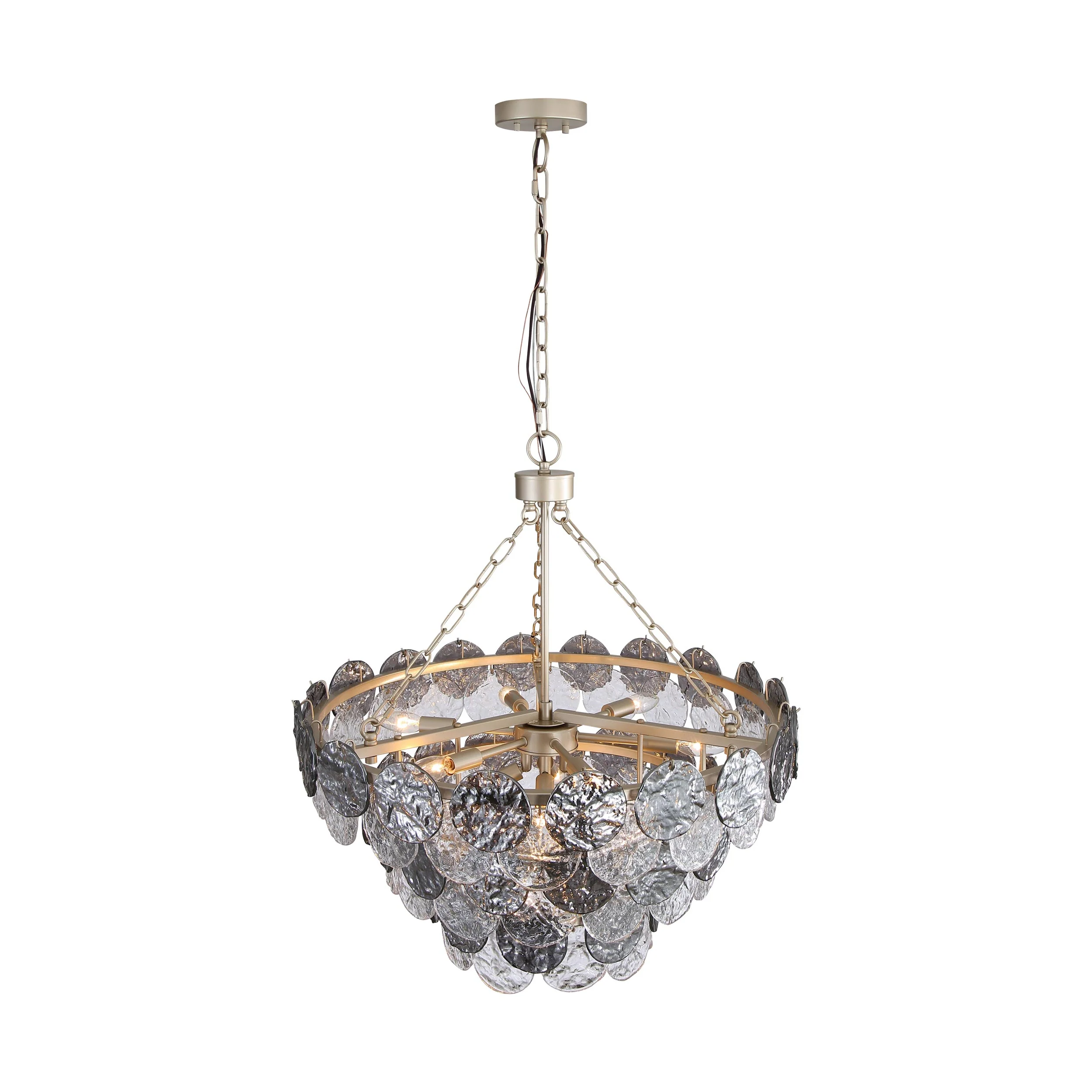 Cascada 11-light Pendant in Aegean Silver and Smoke Plated Glass - Image 4