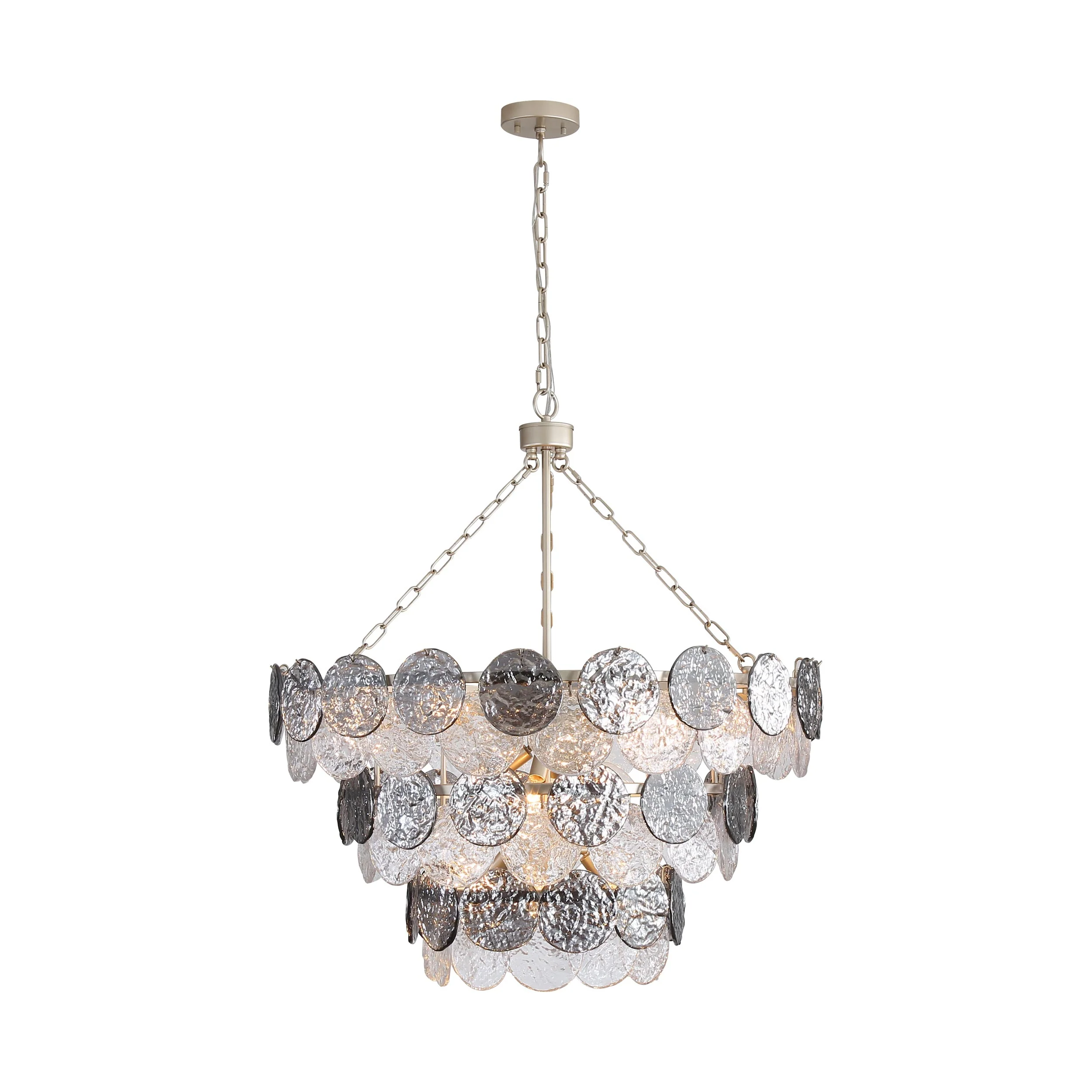 Cascada 13-light Pendant in Aegean Silver and Smoke Plated Glass - Image 2