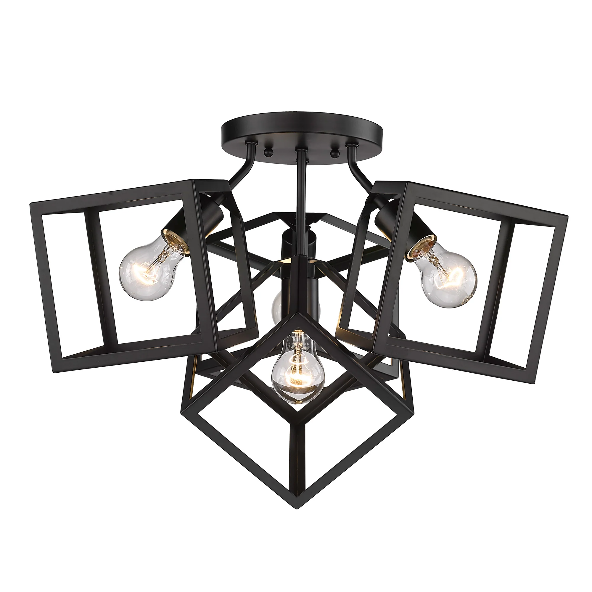 Cassio 4-light Semi-Flush Mount in Matte Black - Image 2