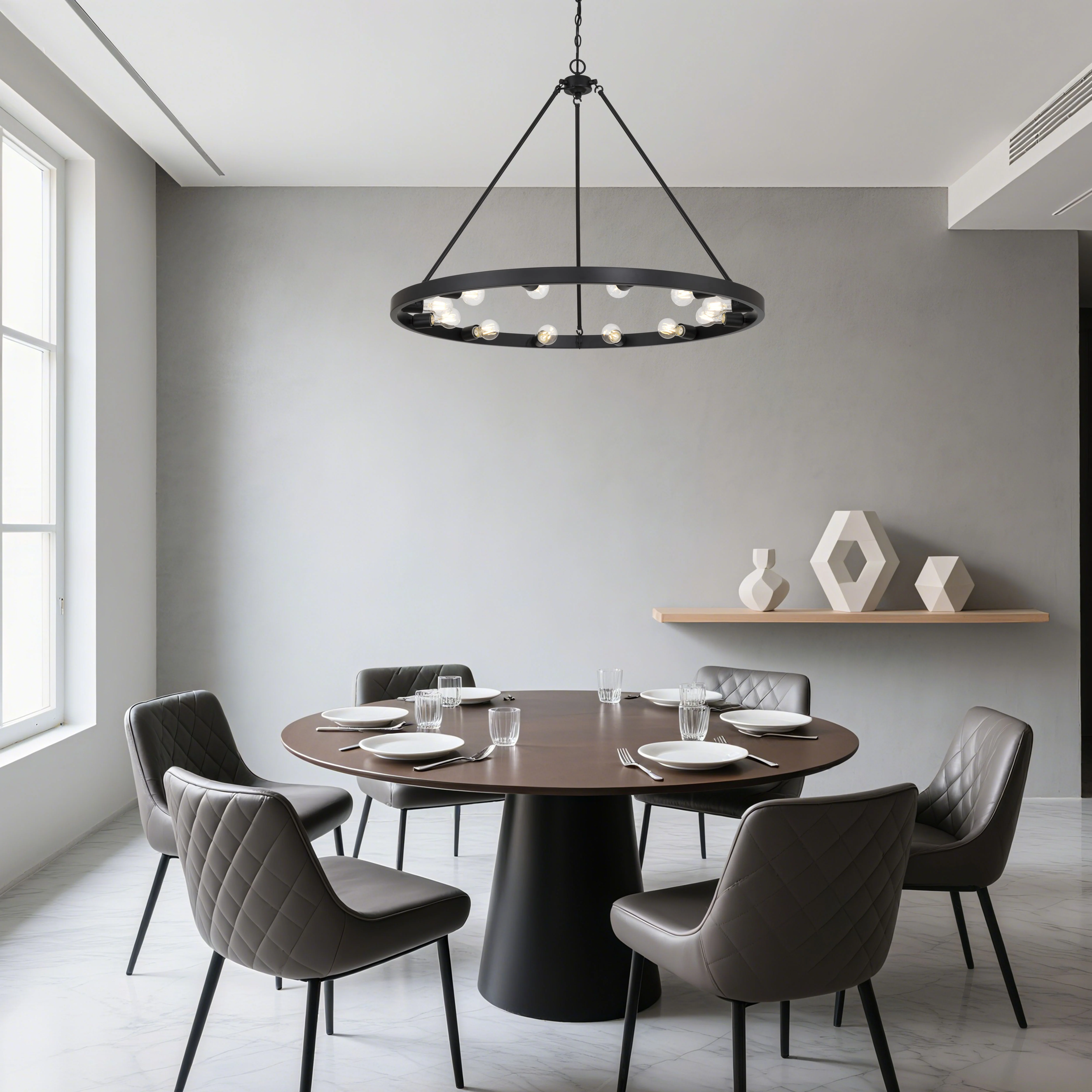 Castile 12-light Chandelier in Matte Black - Image 8
