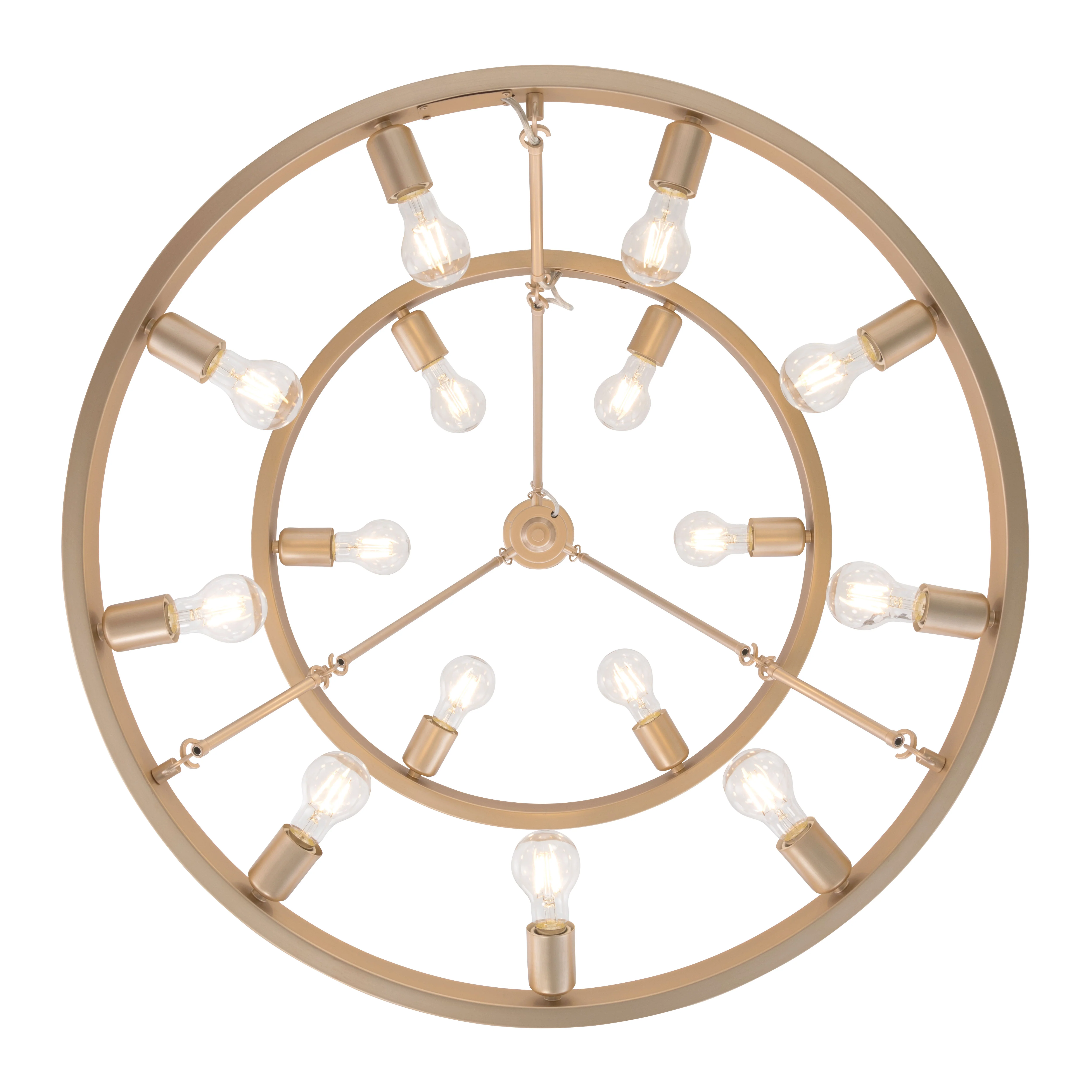Castile 15-light 2-tier Chandelier (6+9) in French Gold - Image 4