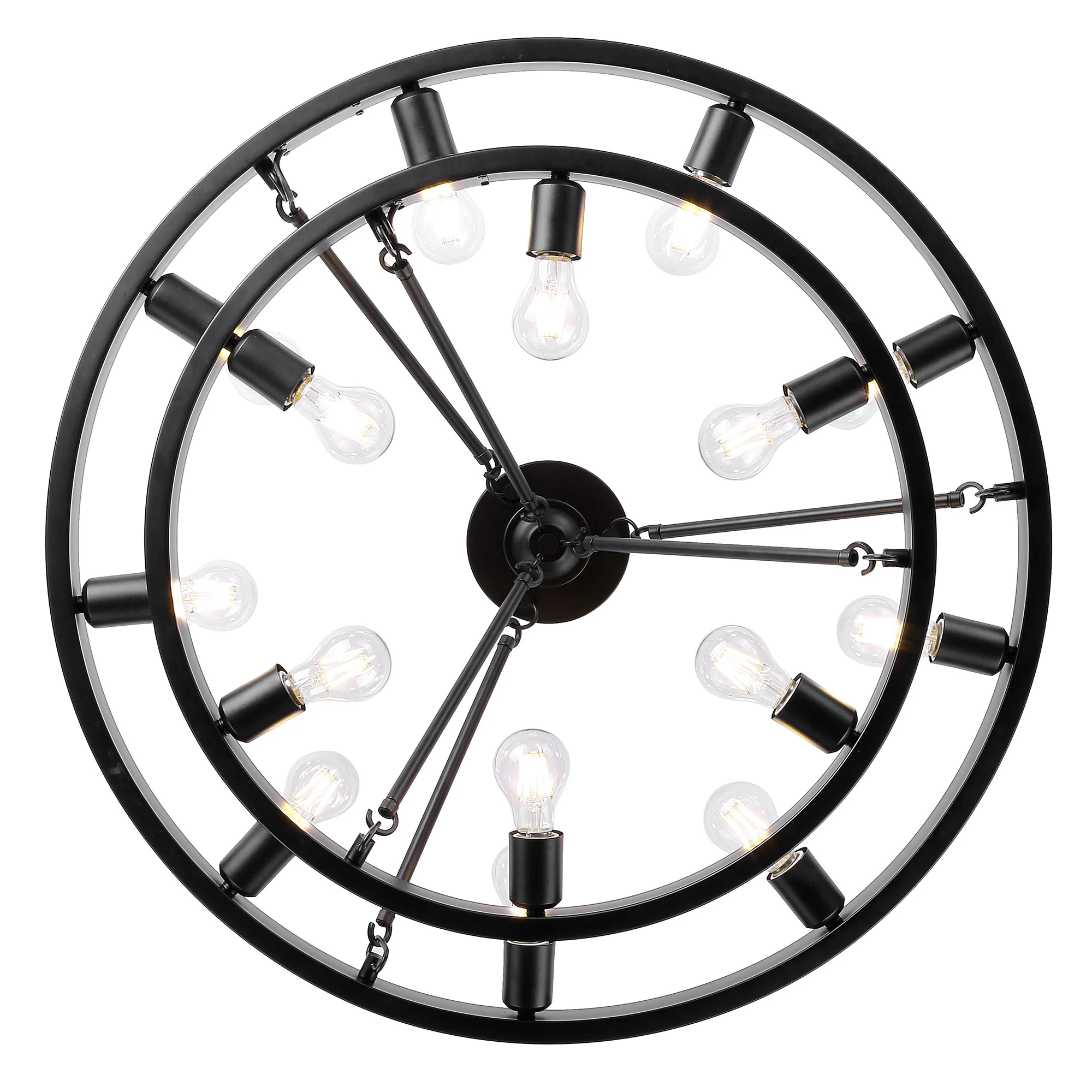 Castile 15-light Semi-Flush Mount in Matte Black - Image 4