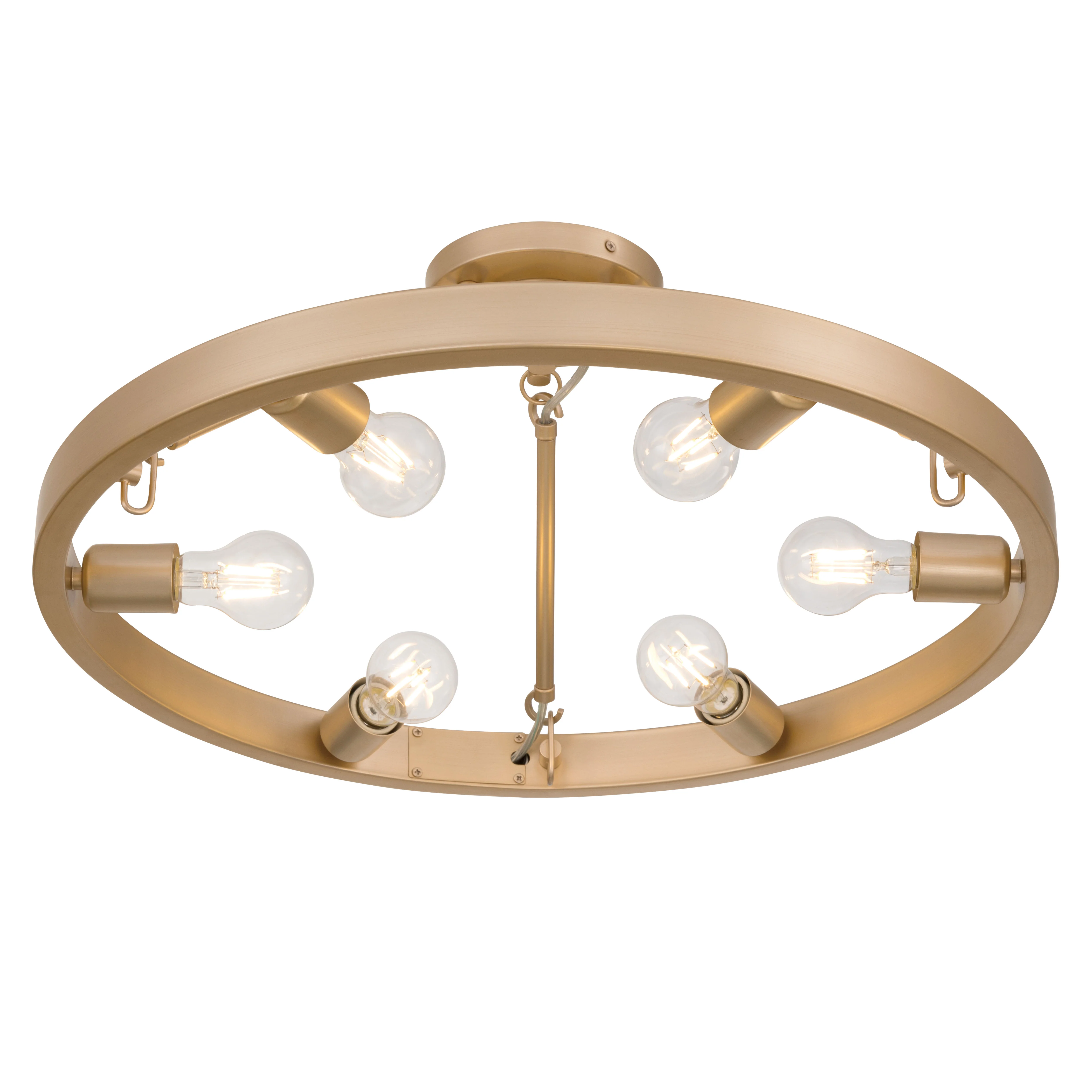 Castile 6-light Semi-Flush Mount in French Gold - Image 3