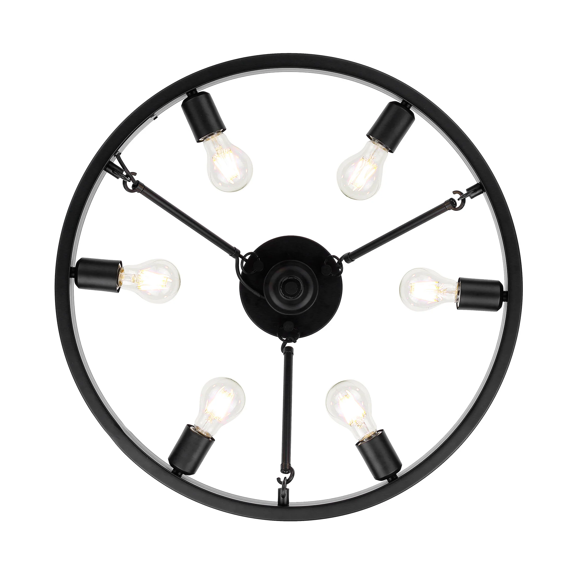 Castile 6-light Semi-Flush Mount in Matte Black - Image 2