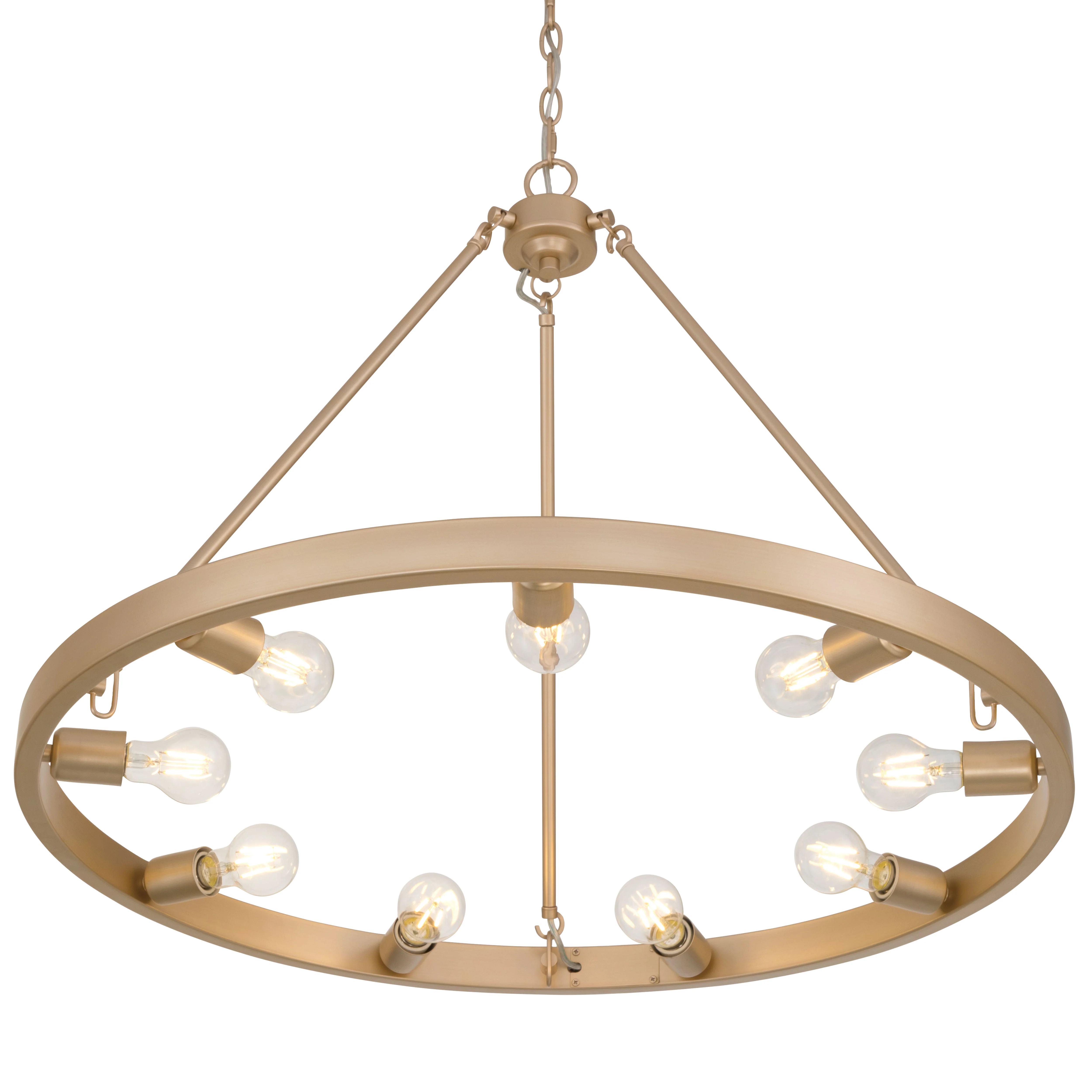 Castile 9-light Chandelier in Matte French Gold - Image 3