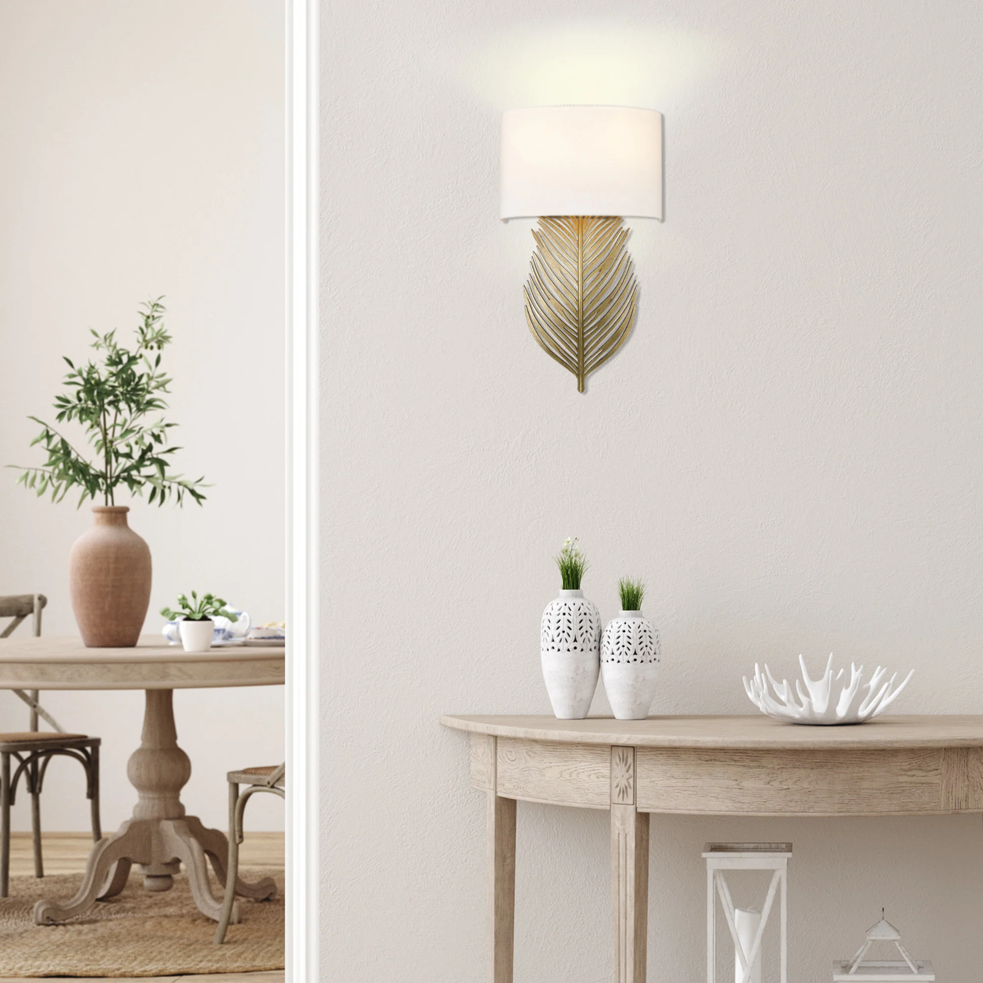 Cay 2-light Wall Sconce in Vintage Fired Gold - Image 7