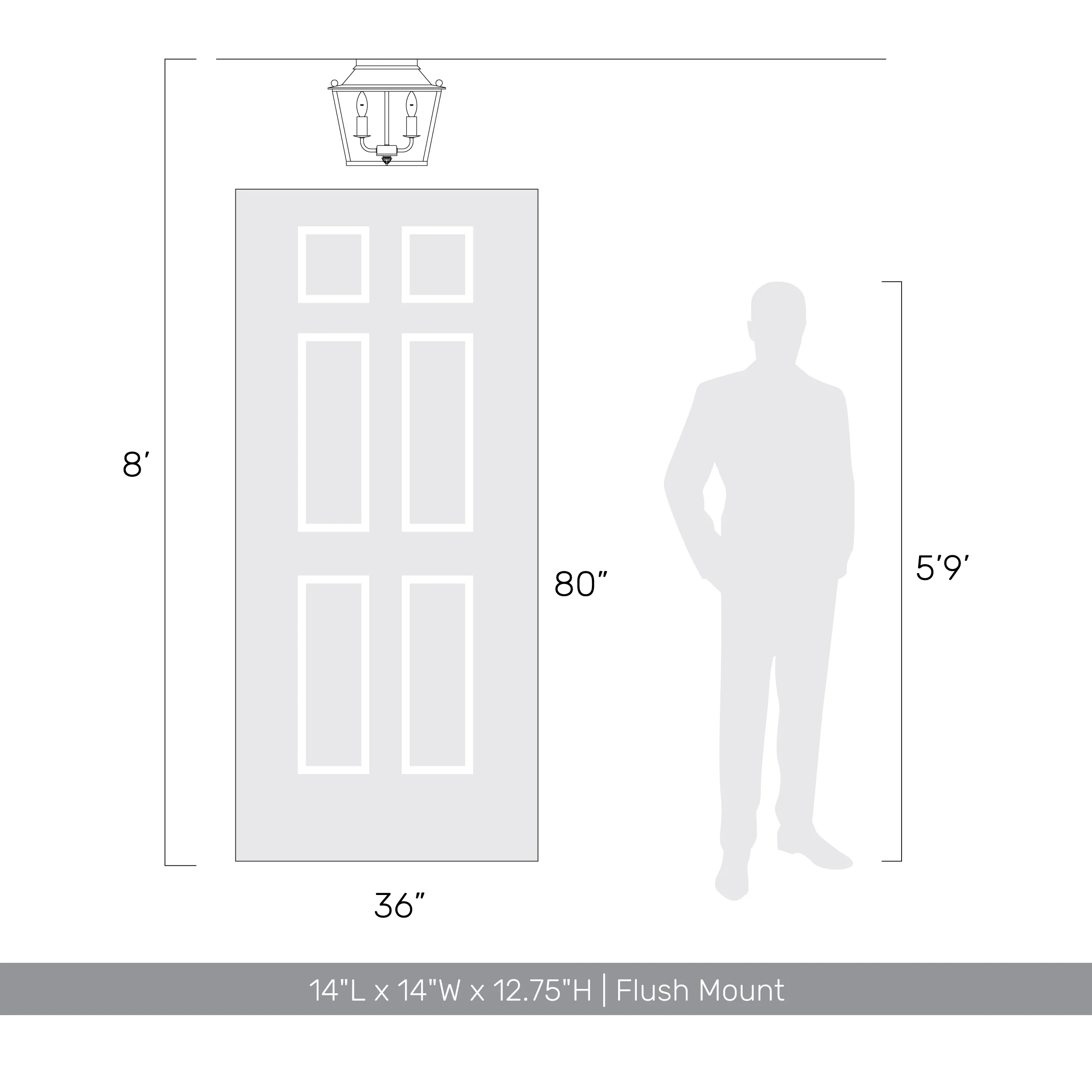 Christoff 3-light Flush Mount in Antique Black Iron - Image 6