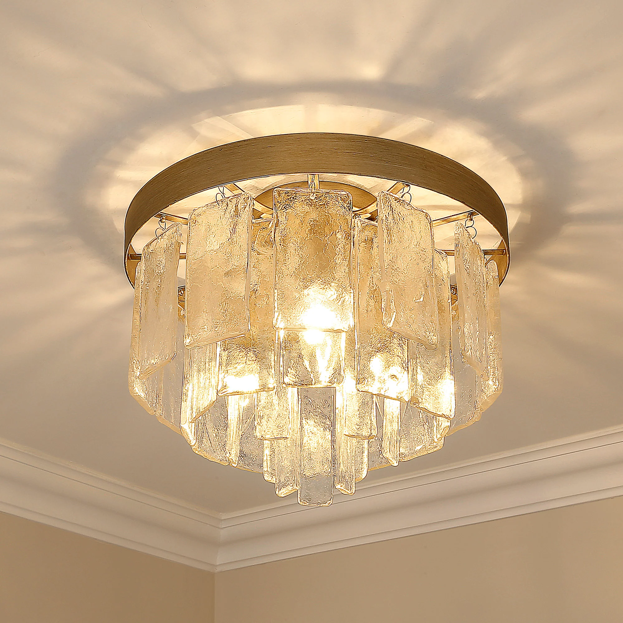 Ciara 3-light Flush Mount in White Gold - Image 5
