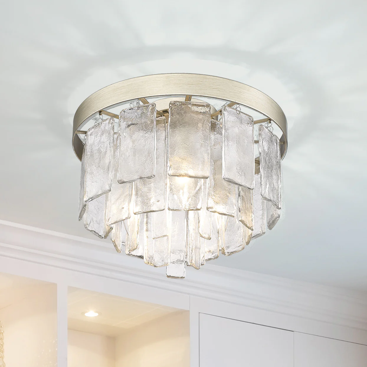 Ciara 3-light Flush Mount in White Gold - Image 6