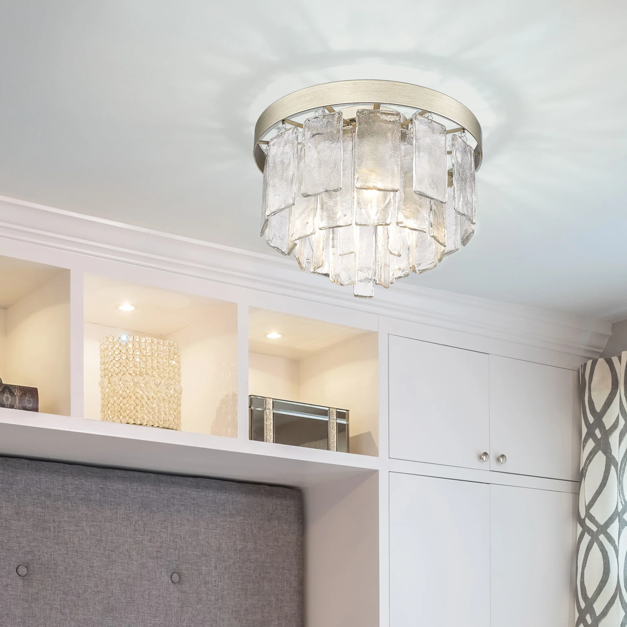 Ciara 3-light Flush Mount in White Gold - Image 7