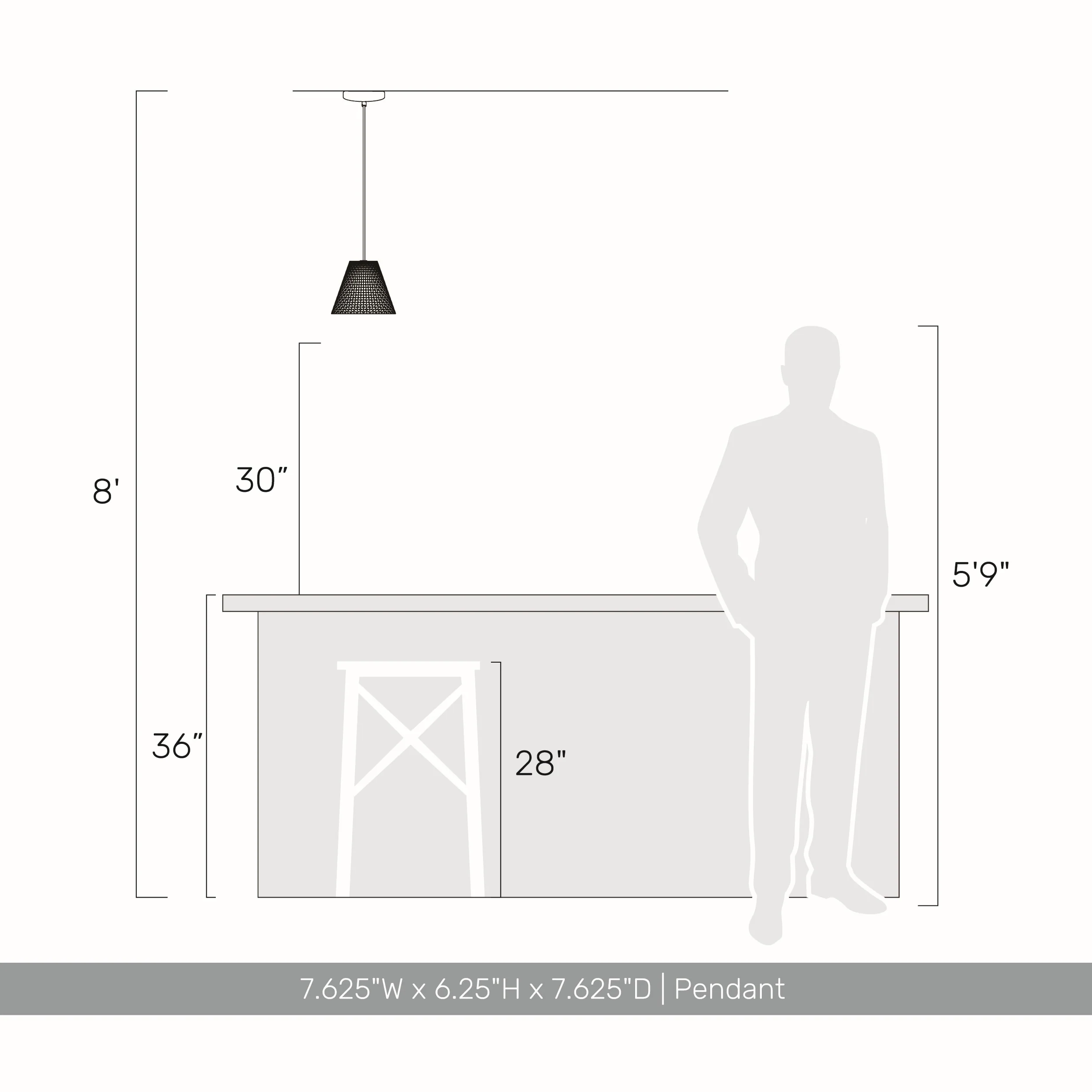 Clarus 8in Integrated LED Pendant in Grey Cement - Image 6