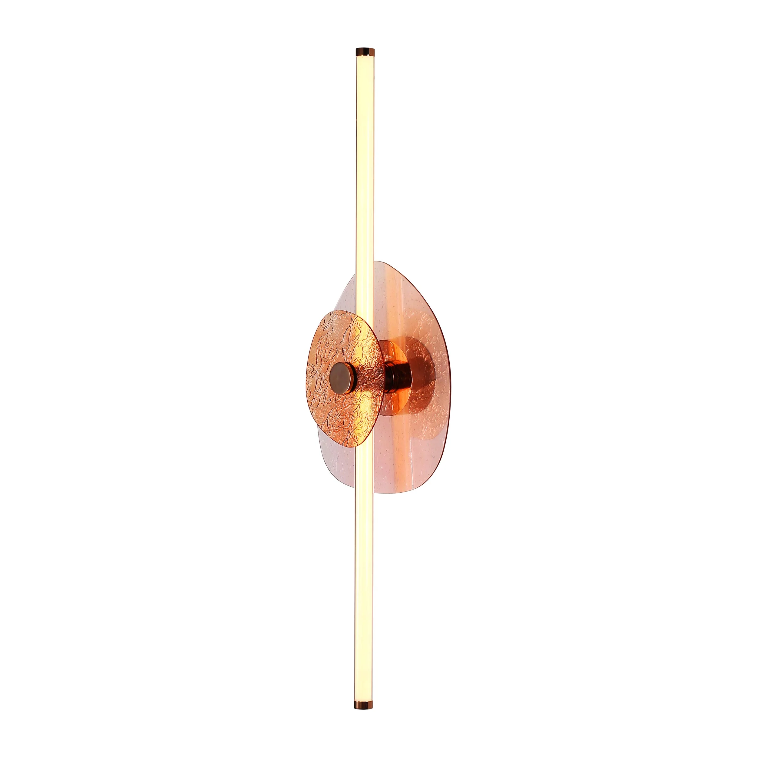 Colorella LED Wall Sconce in Rose Gold with Pink and Orange Glass - Image 4