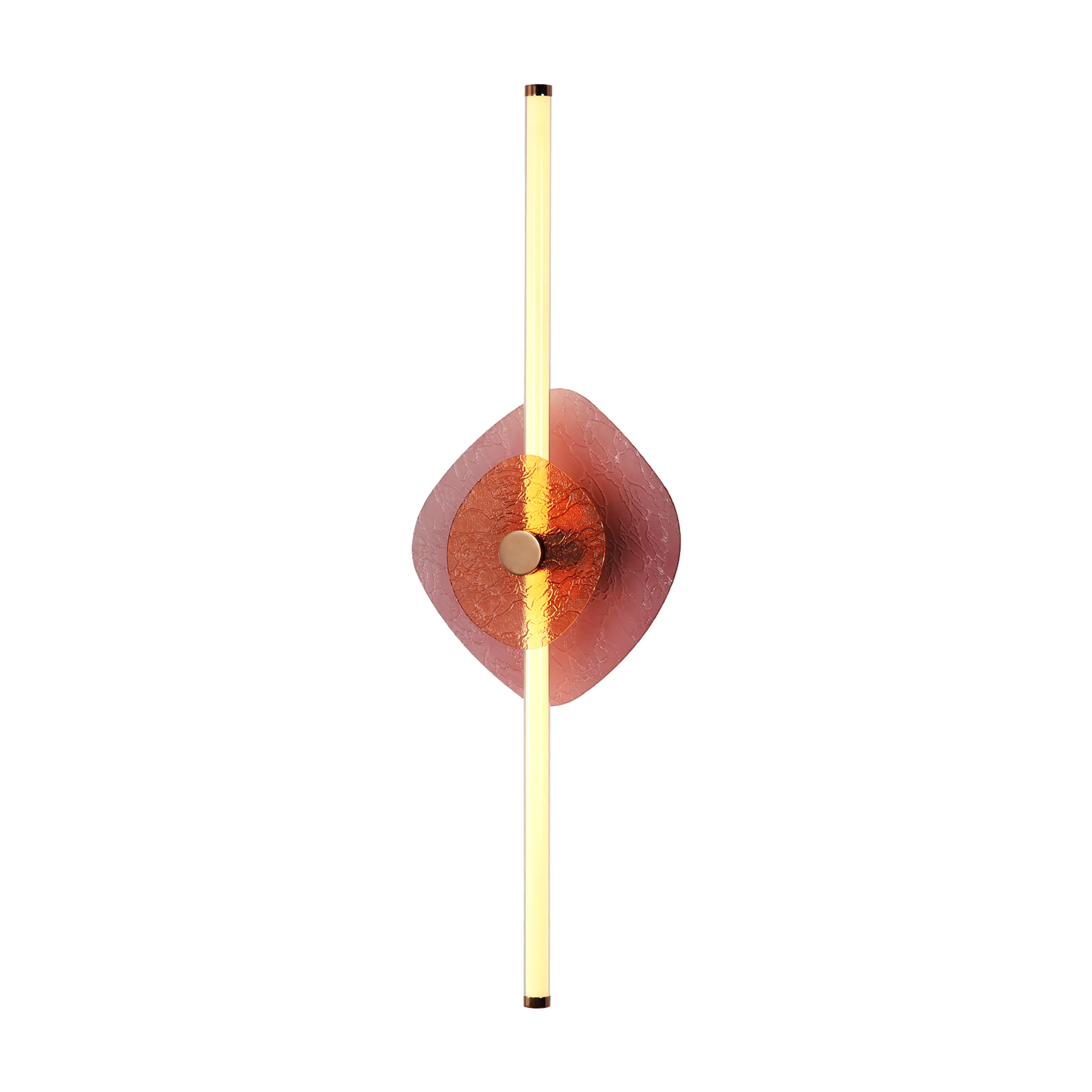 Colorella LED Wall Sconce in Rose Gold with Purple and Orange Glass - Image 3