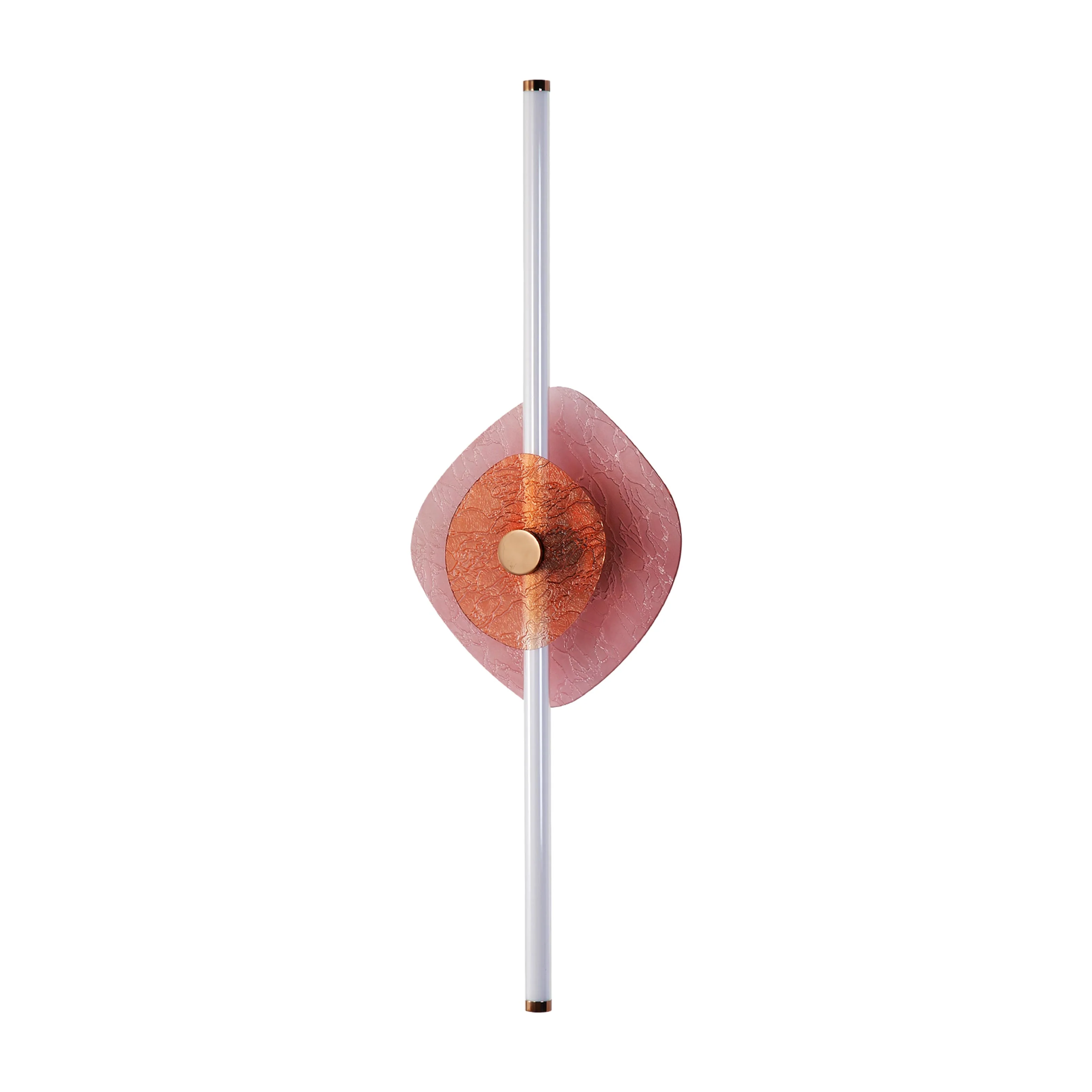 Colorella LED Wall Sconce in Rose Gold with Purple and Orange Glass - Image 4