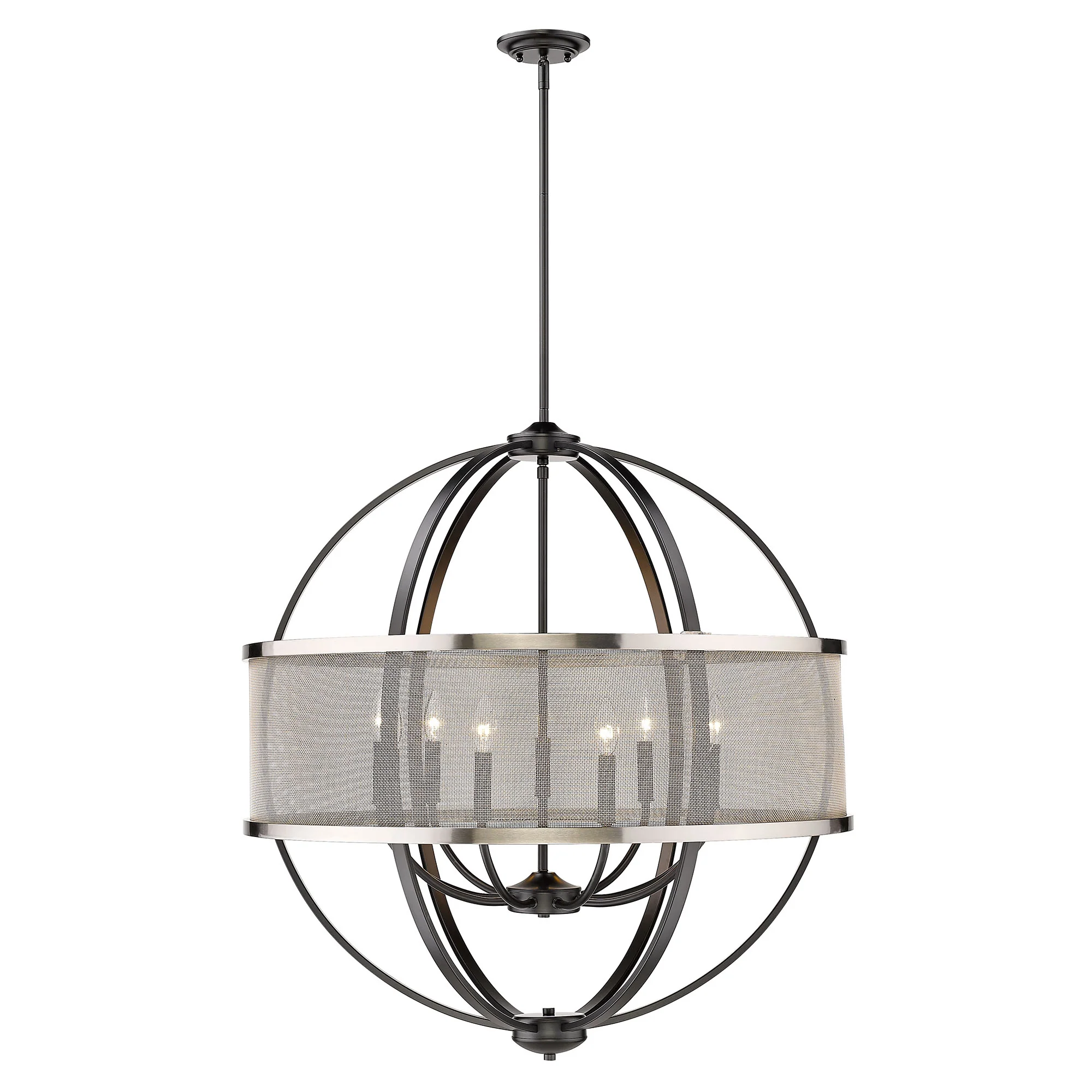 Colson 9-light Chandelier in Matte Black and Pewter shade - Image 2