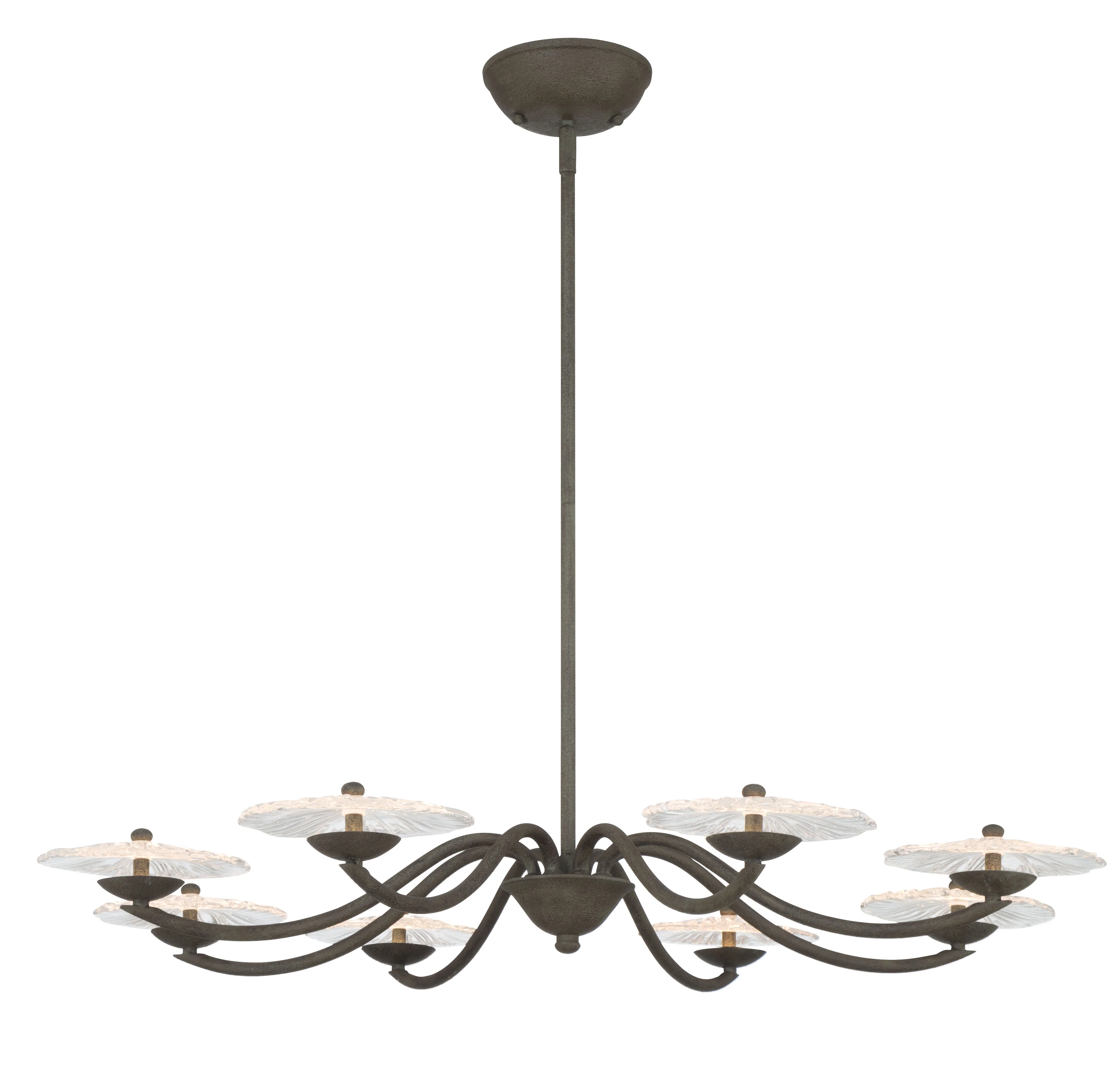 Coral Bloom Integrated LED 31in Chandelier in Black Slate with Pressed Clear Glass - Image 2
