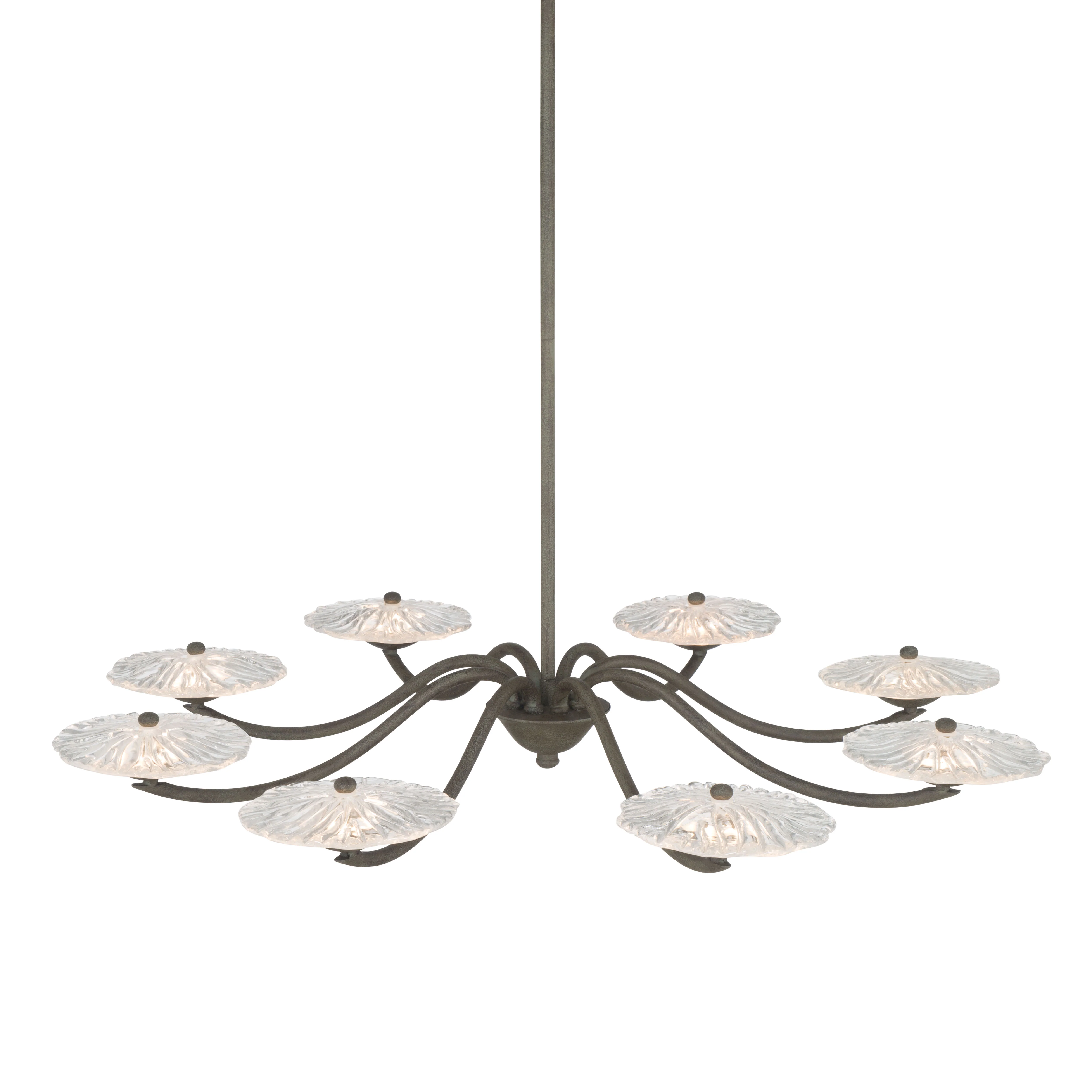 Coral Bloom Integrated LED 31in Chandelier in Black Slate with Pressed Clear Glass - Image 5
