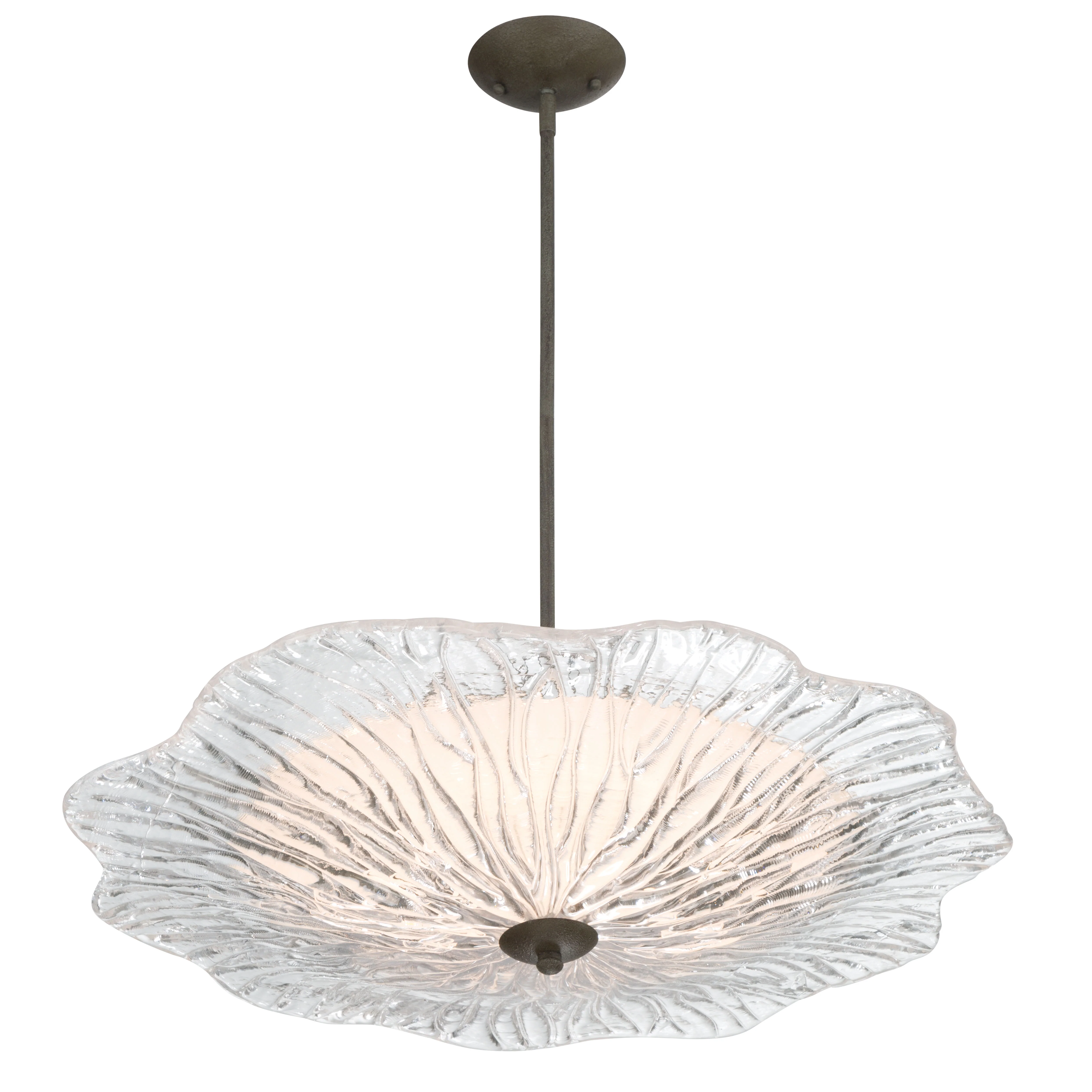 Coral Bloom Integrated LED 31in Pendant in Black Slate with Artisanal Clear Glass - Image 2