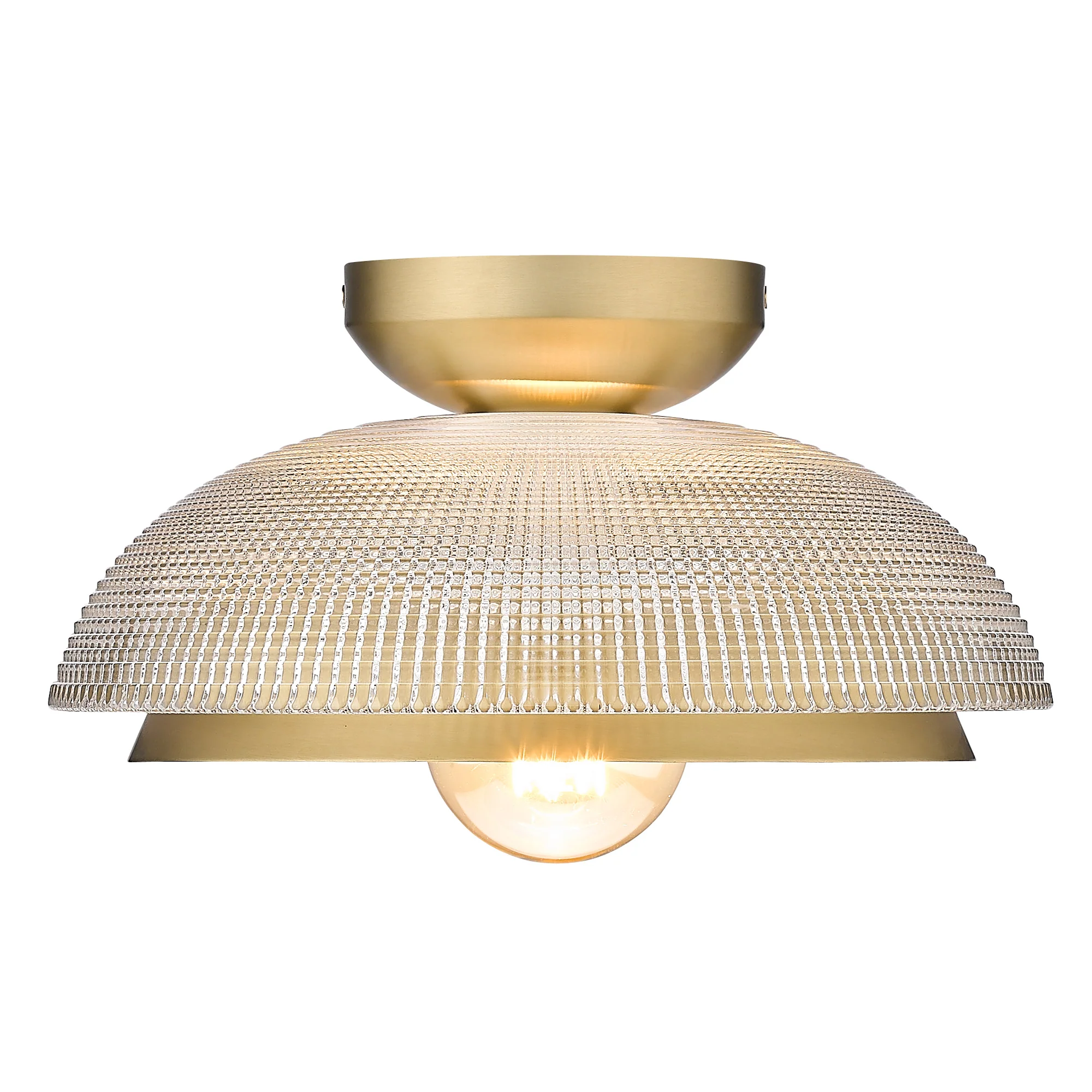 Crawford 1-light Flush Mount in Brushed Champagne Brass - Image 2