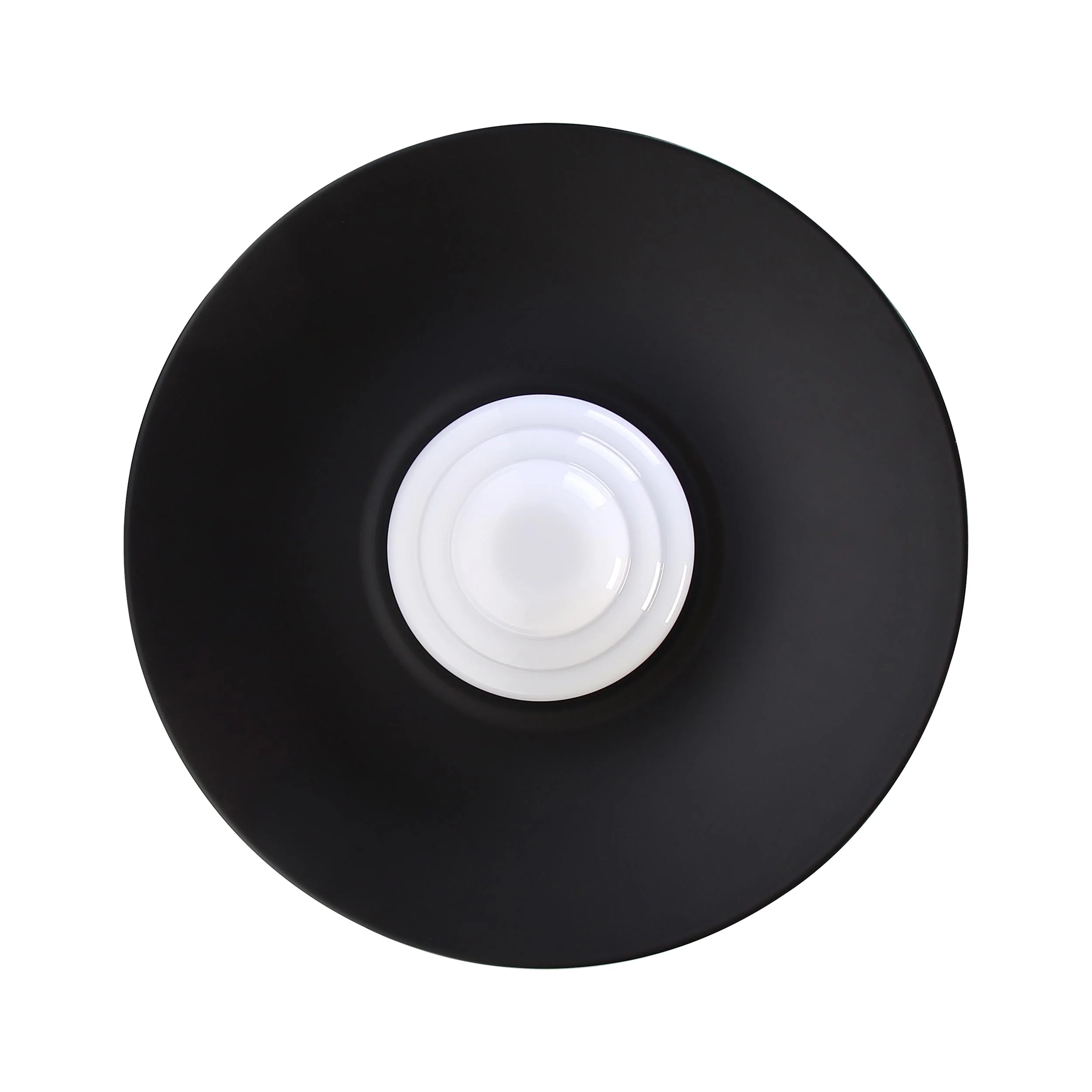 Croma 1-light Wall Sconce in Matte Black shade and White Bell Glass - Image 5