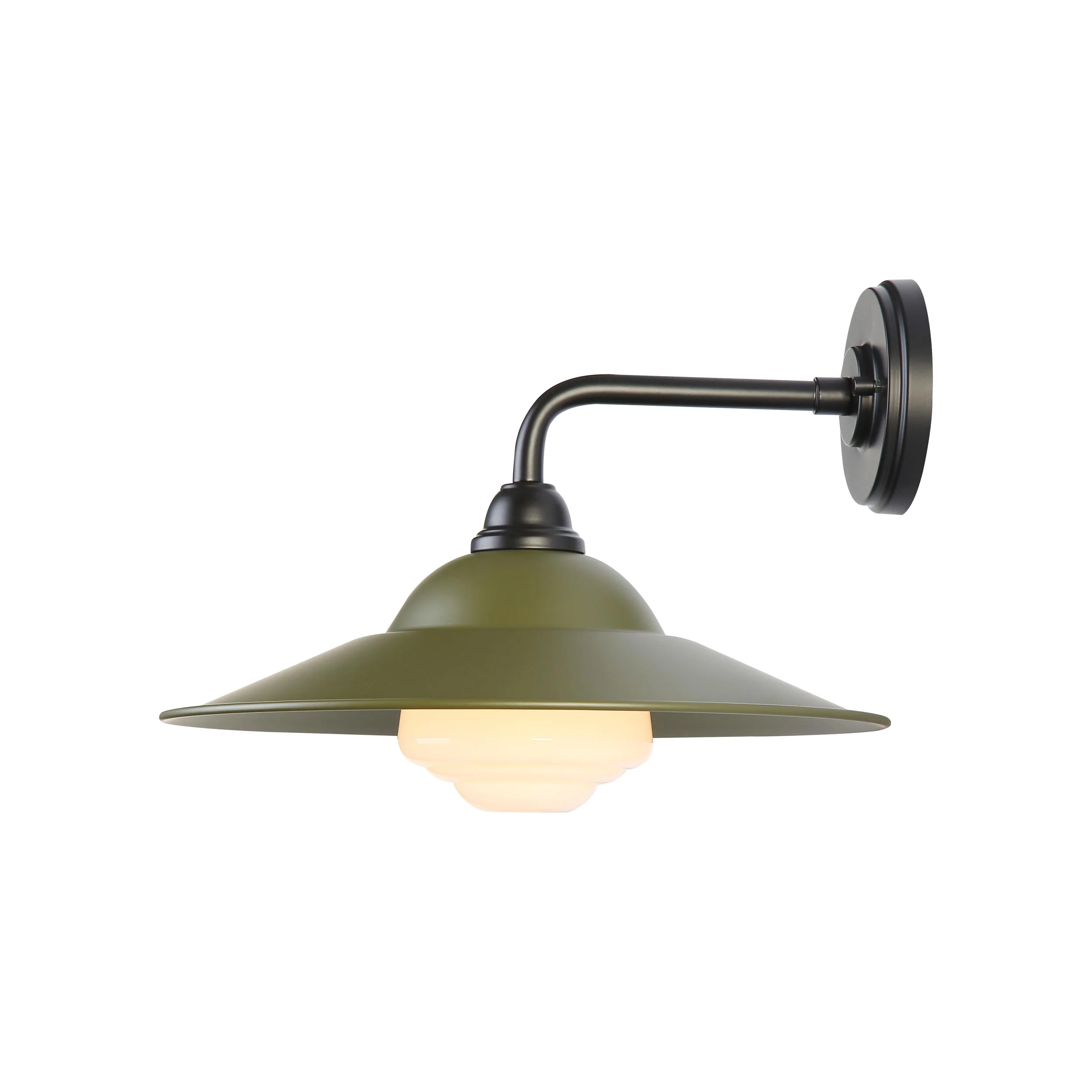 Croma 1-light Wall Sconce in Matte Pine shade and White Bell Glass - Image 2