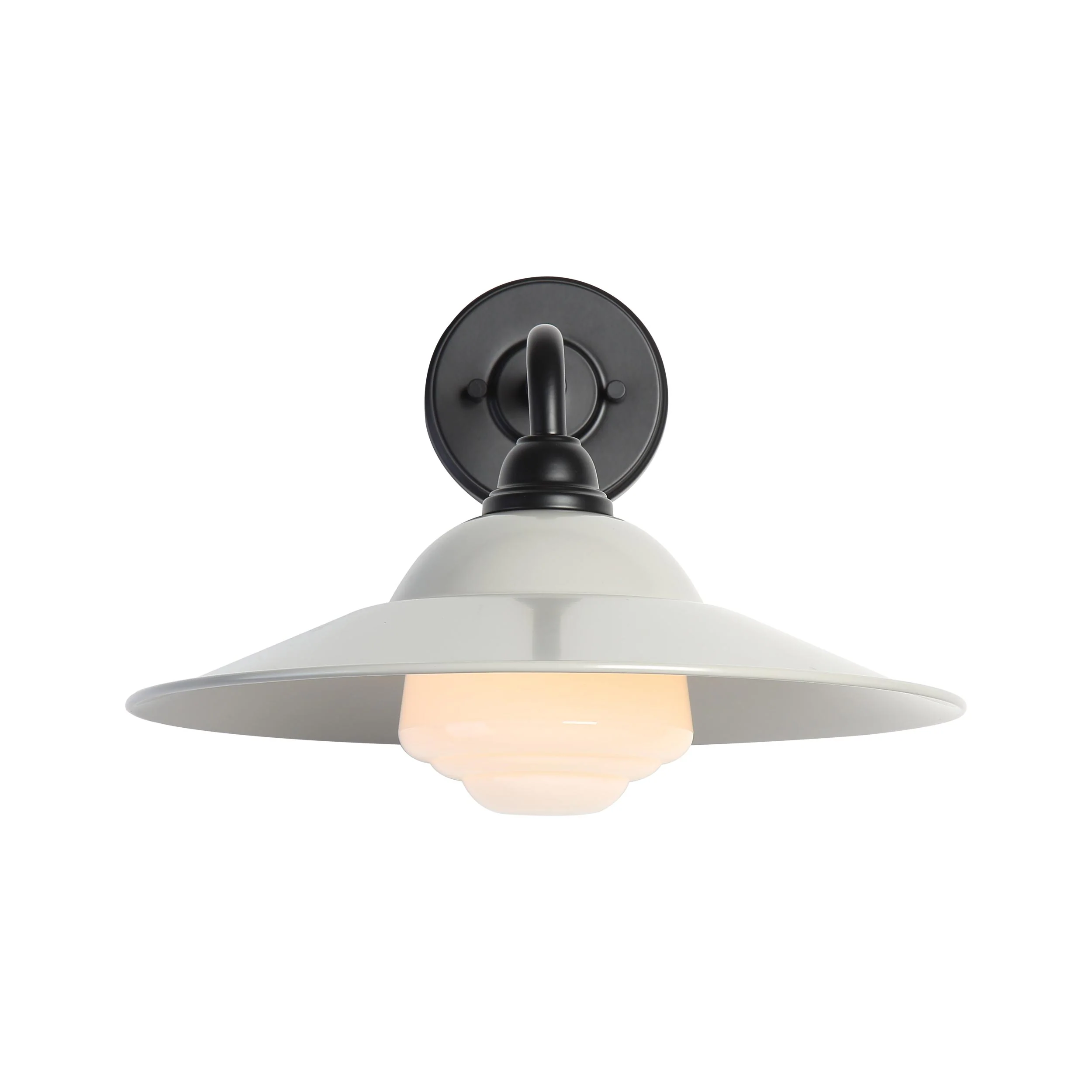 Croma 1-light Wall Sconce in Warm Gray shade and White Bell Glass - Image 3