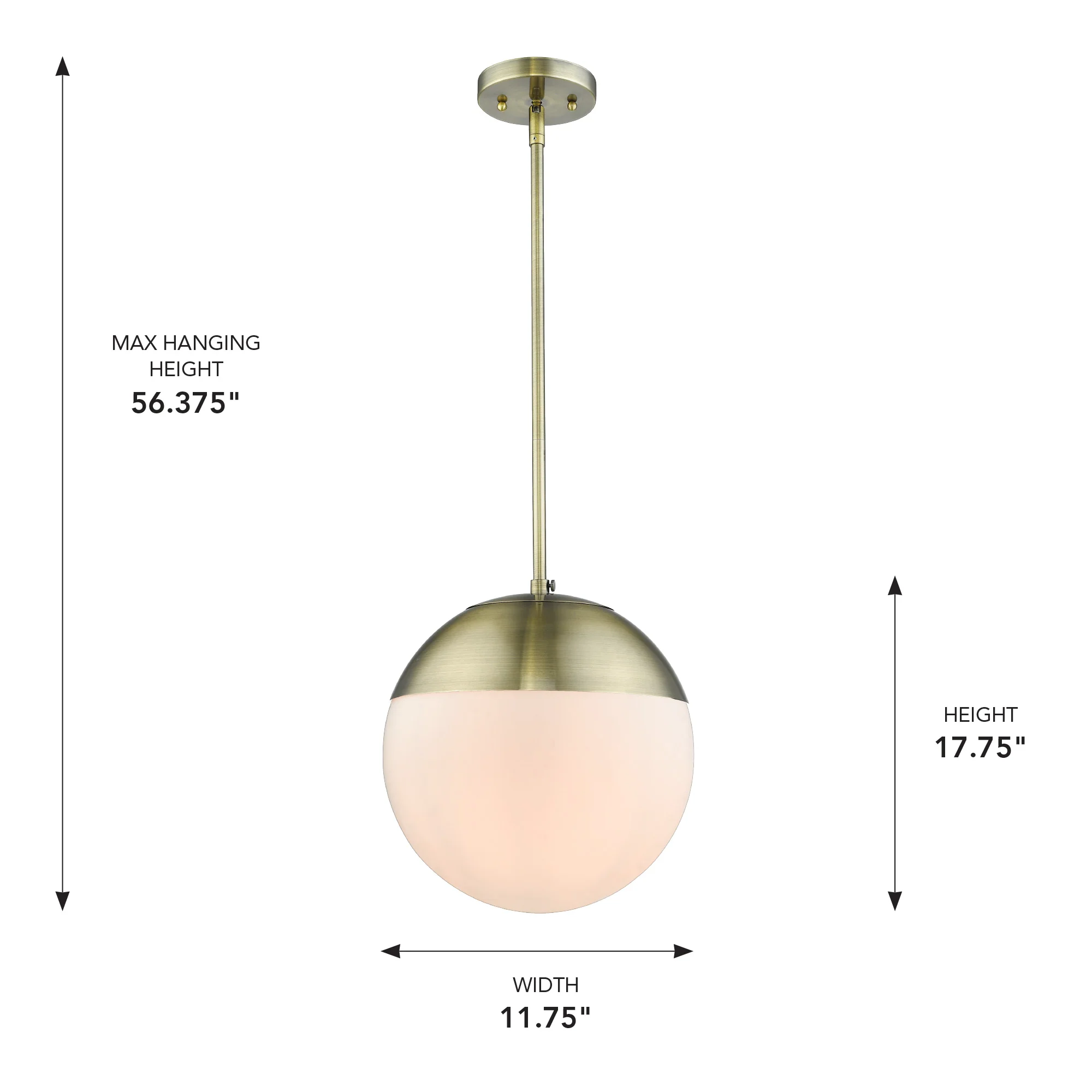 Dixon 1-light Pendant in Aged Brass - Image 4